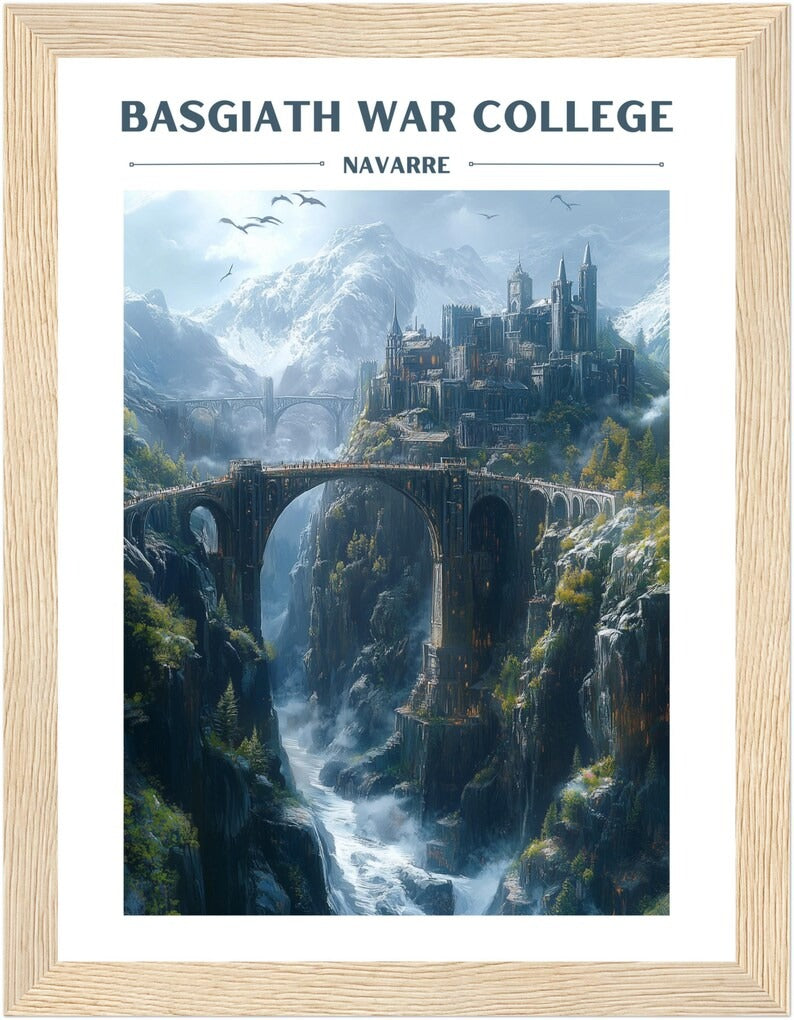 Basgiath War College Poster,  Fourth Wing Fan Art Print, The Empyrean Poster, Rebecca Yarros Poster, Gift For Fan VLRP01