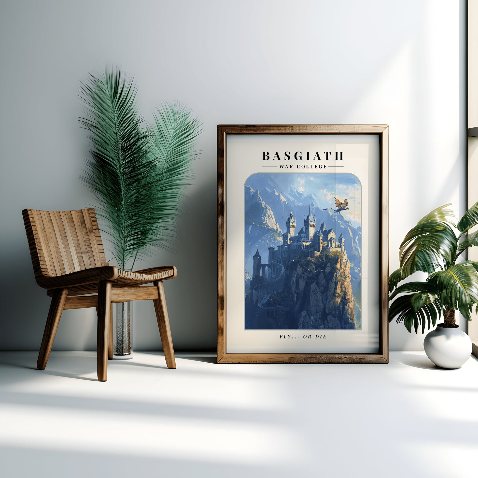 Basgiath War College Digital Art Poster, Fly or Die Quote Fourth Wing Art, Iron Flame Art, 4th Wing Ar, Empyrean Dragons VLRP21