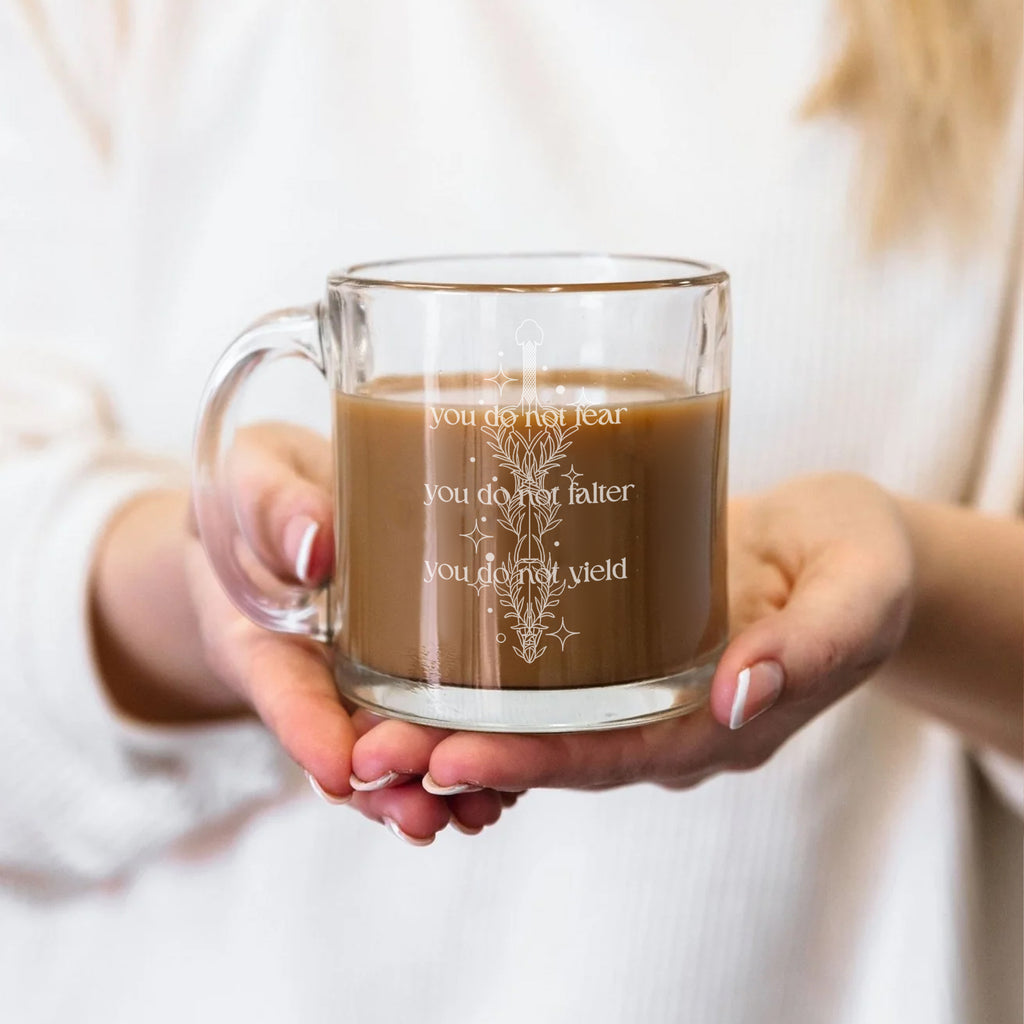 You Do Not Fear Pint Glass, Fantasy Sword Beer Glass, Dark Academia Barware, Floral Dagger Quote Glass Cup, Book Lover Gift, BGVLR02