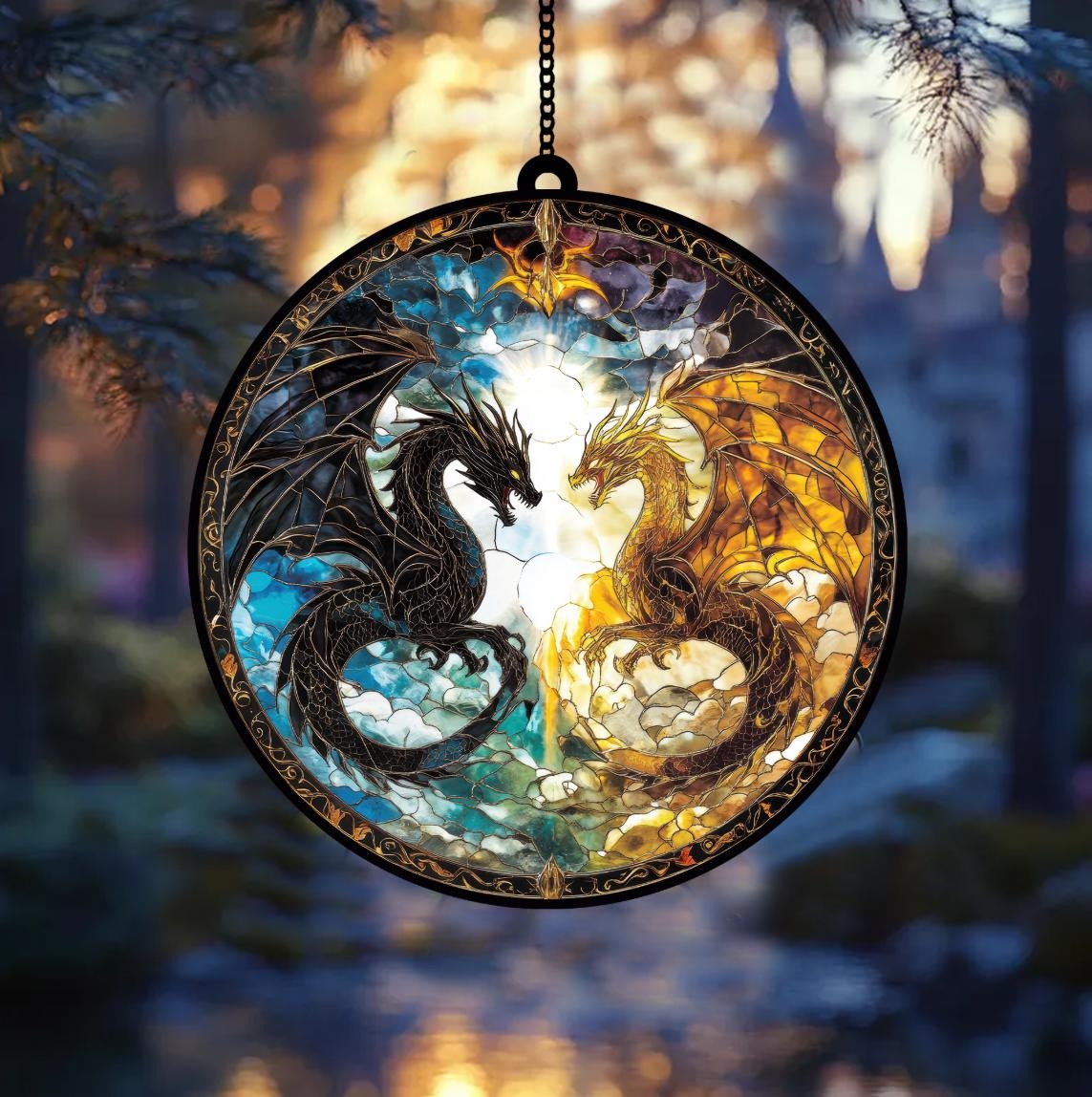 Onyx Storm Brave the Dark Suncatcher, Xaden Riorson Suncatcher, Fourth Wing Suncatcher, Violet Sorrengail Dragon Rider, Gift for Book Lover SGVLR45