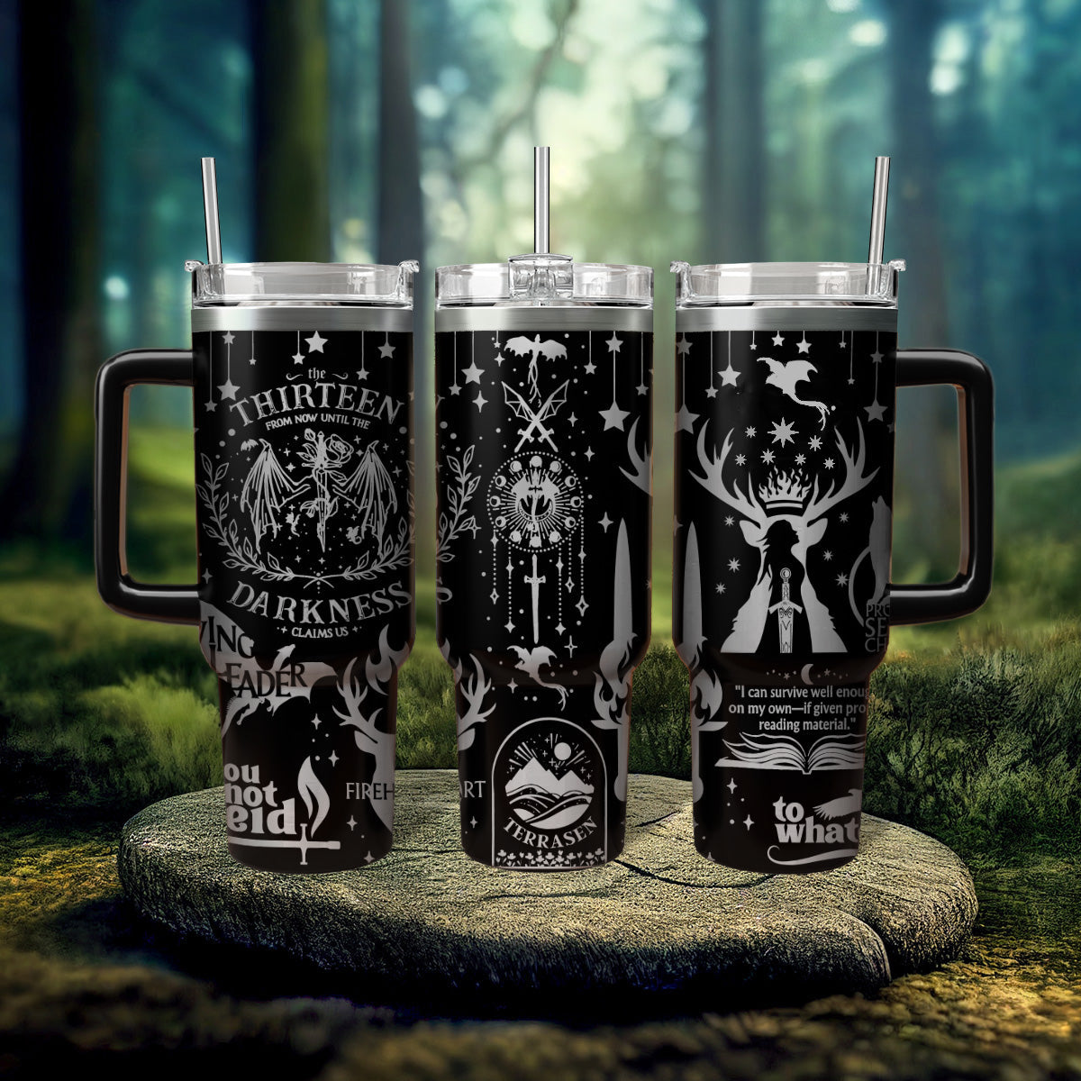 Throne Of Glass Book Tumbler 30oz/40oz, Roses Book Tumbler, Bookish Gift. VLR19