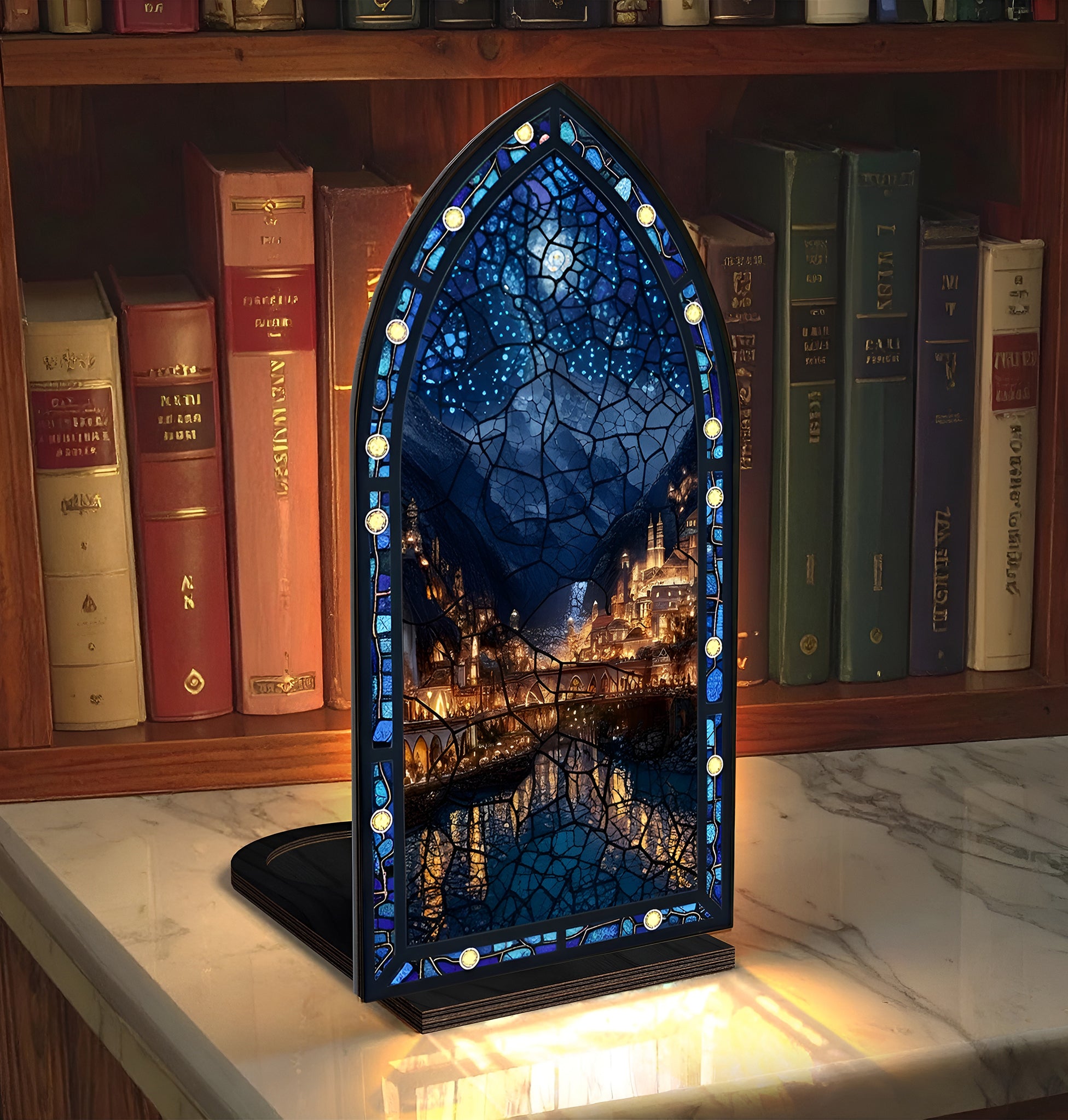 Velaris ACOTAR Book Nook, Night Court Fantasy Decor, Magical City Light Panel, Cozy Reading Nook Accent, Book Lover Gift BNVLR21