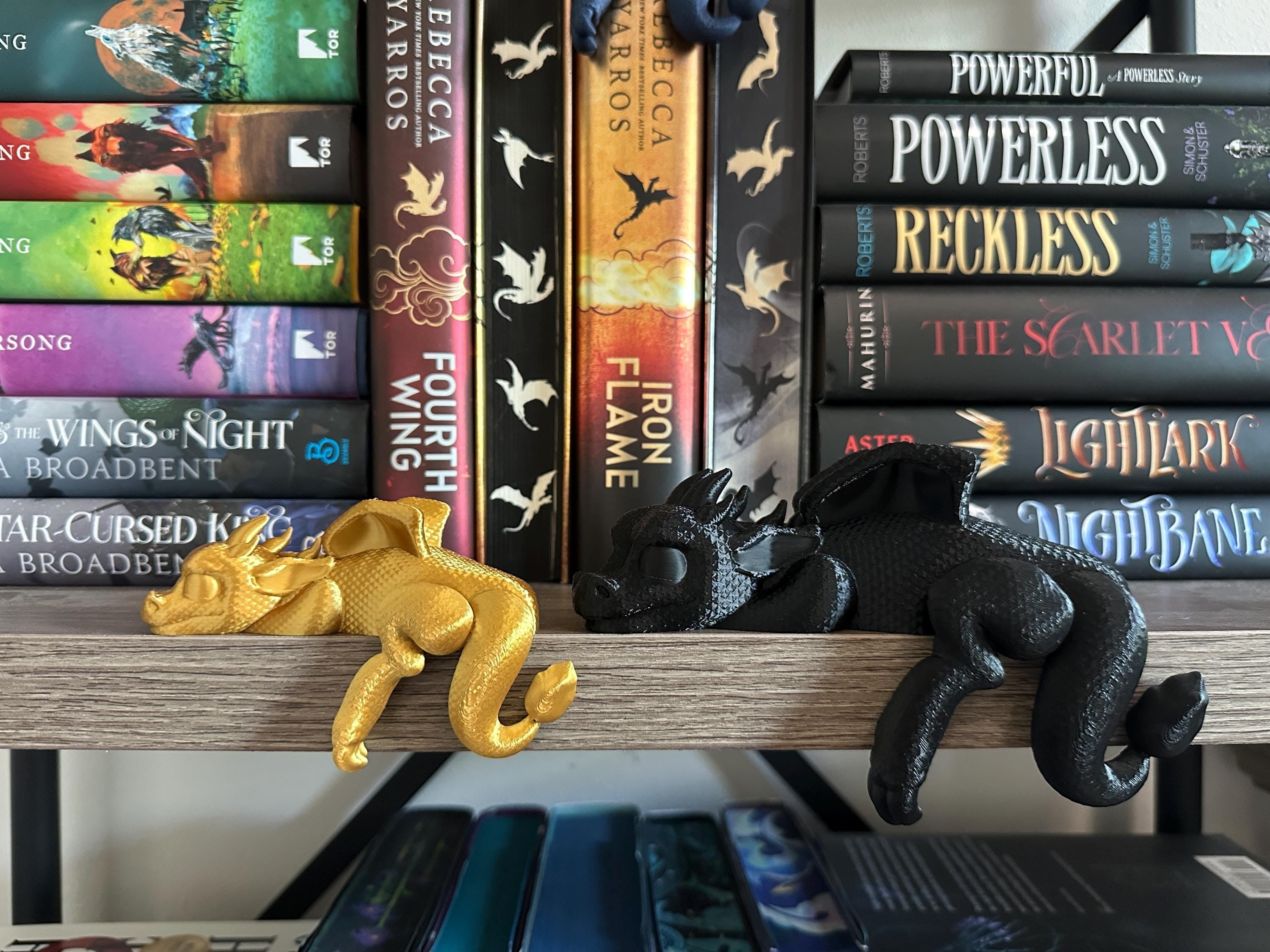 Sleeping Bookshelf Dragon, Adorable 3D Printed Dragon Decor, Fantasy Shelf Ornament, Unique Gift, Custom Colors Available