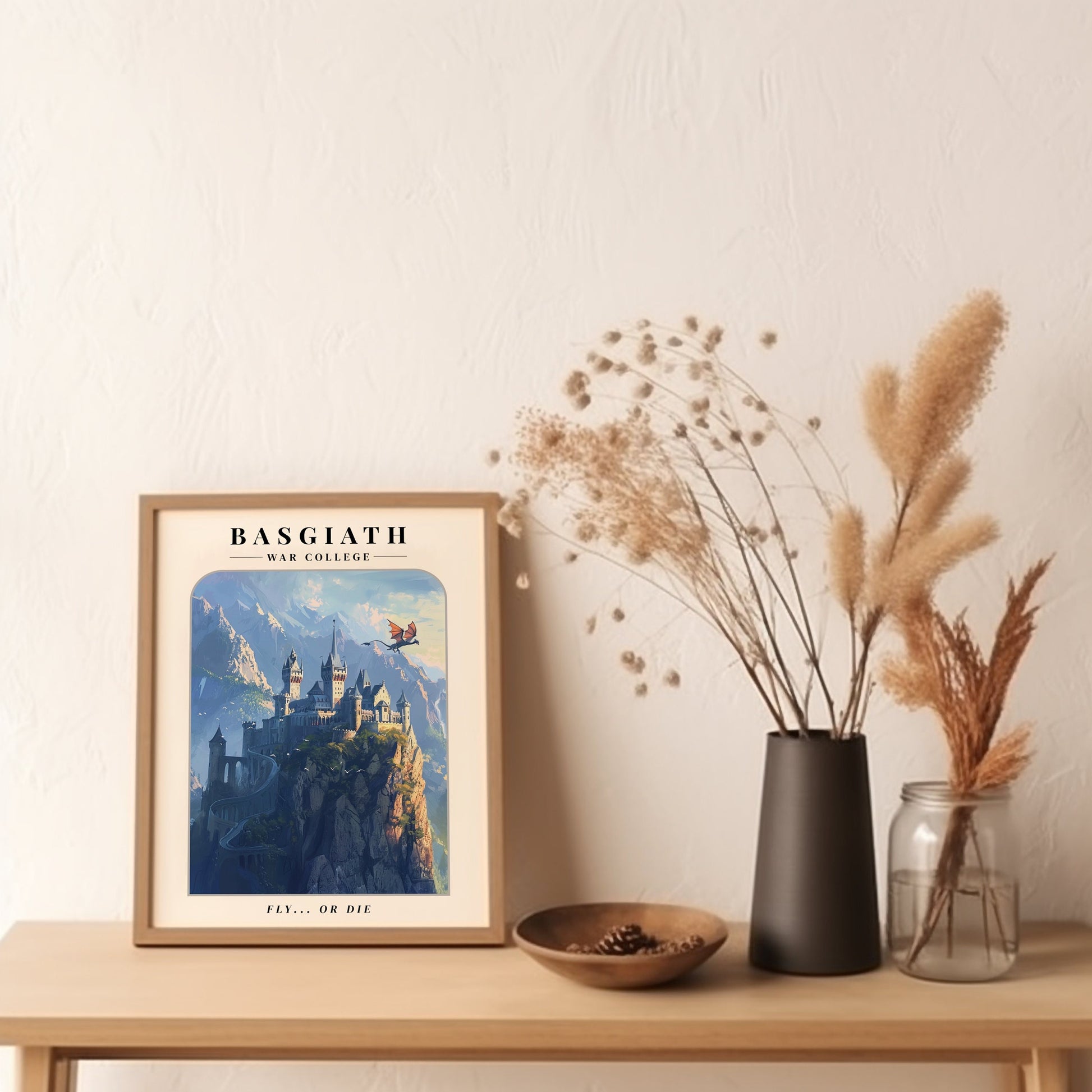 Basgiath War College Digital Art Poster, Fly or Die Quote Fourth Wing Art, Iron Flame Art, 4th Wing Ar, Empyrean Dragons VLRP21