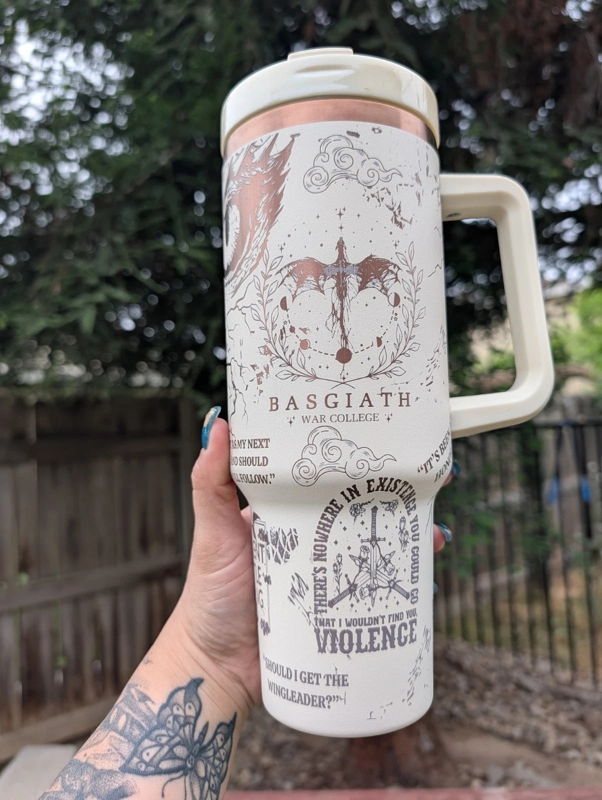 Fourth Wing 30oz/40oz Stainless Steel Tumbler, The Empyrean Tumbler, Basgiath Dragon Tumbler, VLR60