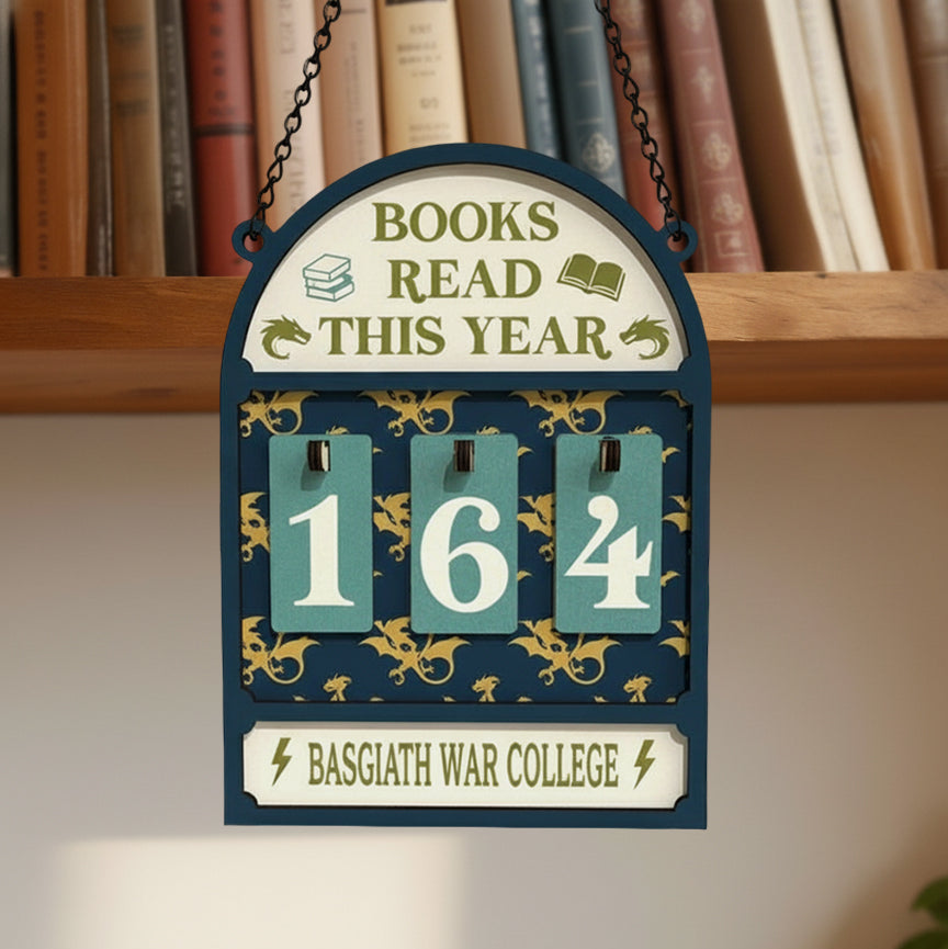Fourth Wing Book Tracker Sign, Basgiath War College Decor, Reading Tracker, Book Lover Gift, Dragon Bookish Sign, Book Count Display BTVLR03