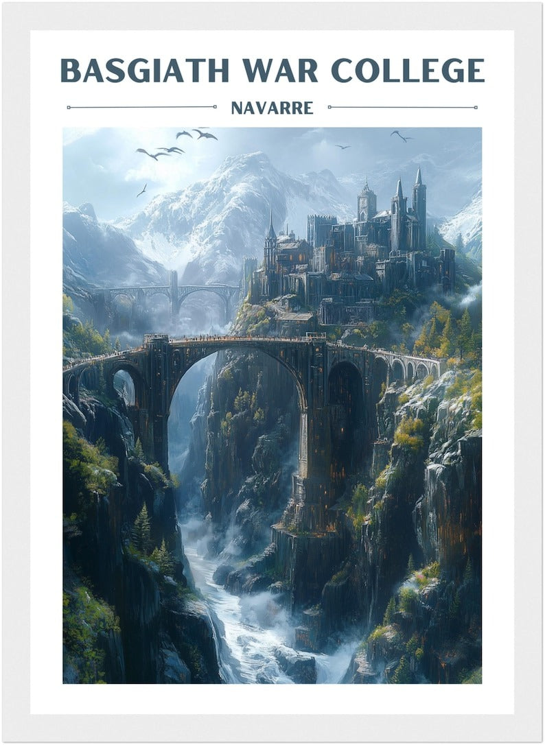 Basgiath War College Poster,  Fourth Wing Fan Art Print, The Empyrean Poster, Rebecca Yarros Poster, Gift For Fan VLRP01