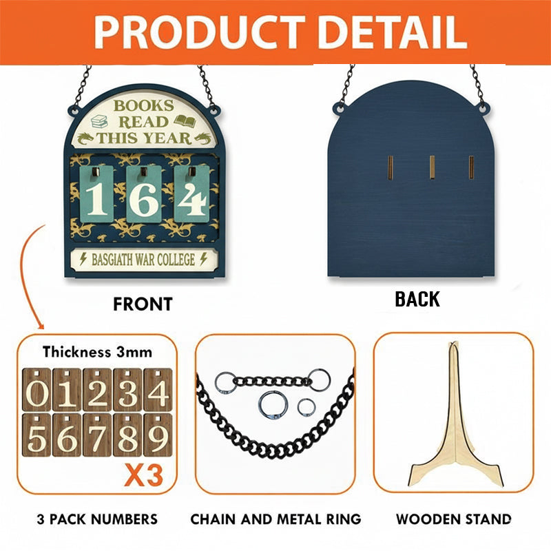 Fourth Wing Book Tracker Sign, Basgiath War College Decor, Reading Tracker, Book Lover Gift, Dragon Bookish Sign, Book Count Display BTVLR03