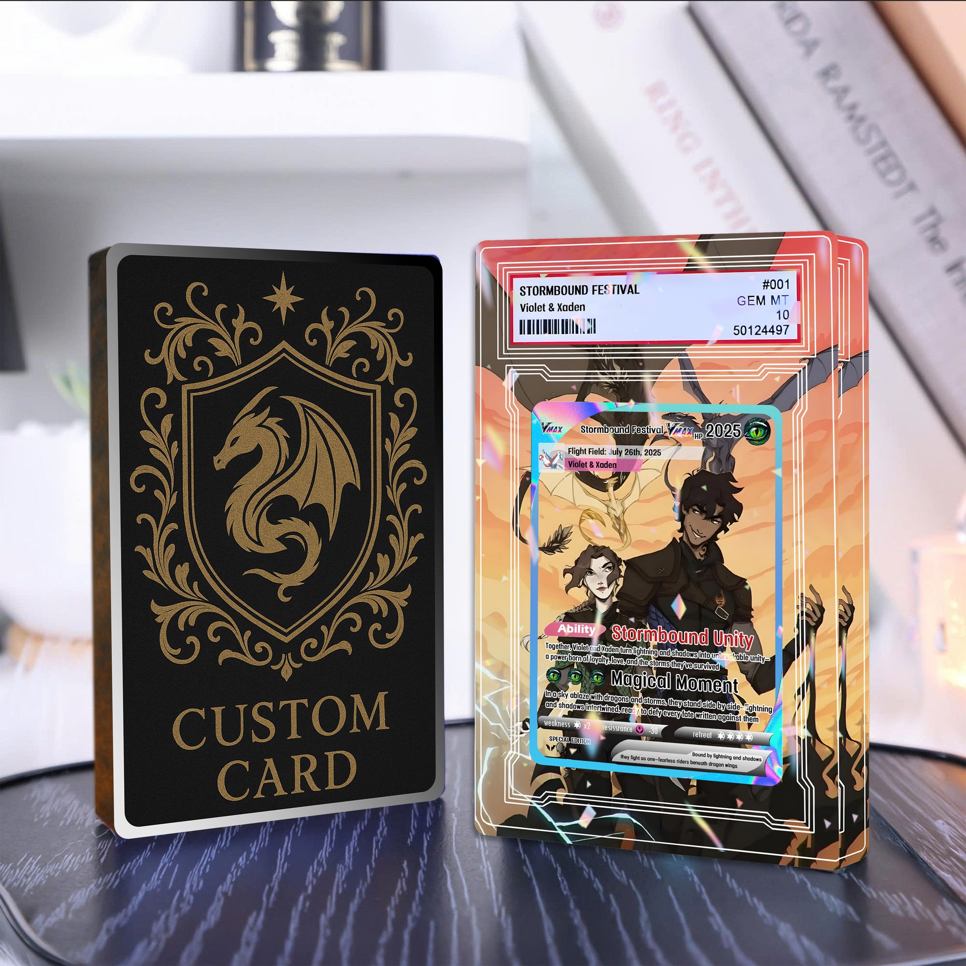 Violet & Xaden Acrylic Block, Fourth Wing Fanart Collectible, Fantasy Couple Gift, Stormbound Festival Desk Display Decor ABVLR10
