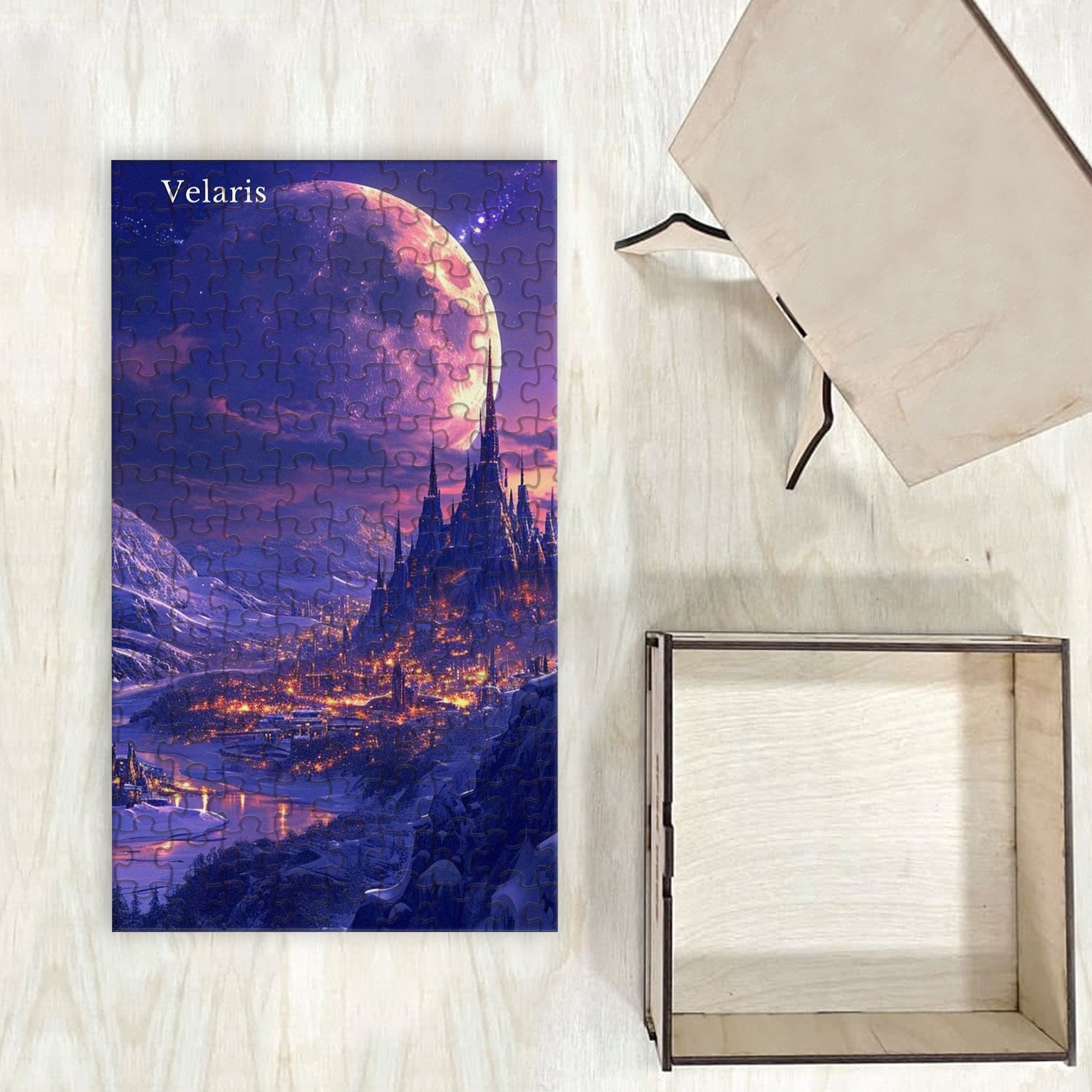 ACOTAR Velaris Puzzle, City of Starlight Night Court Scene, Wooden Jigsaw Fantasy Bookish Gift PVLR10
