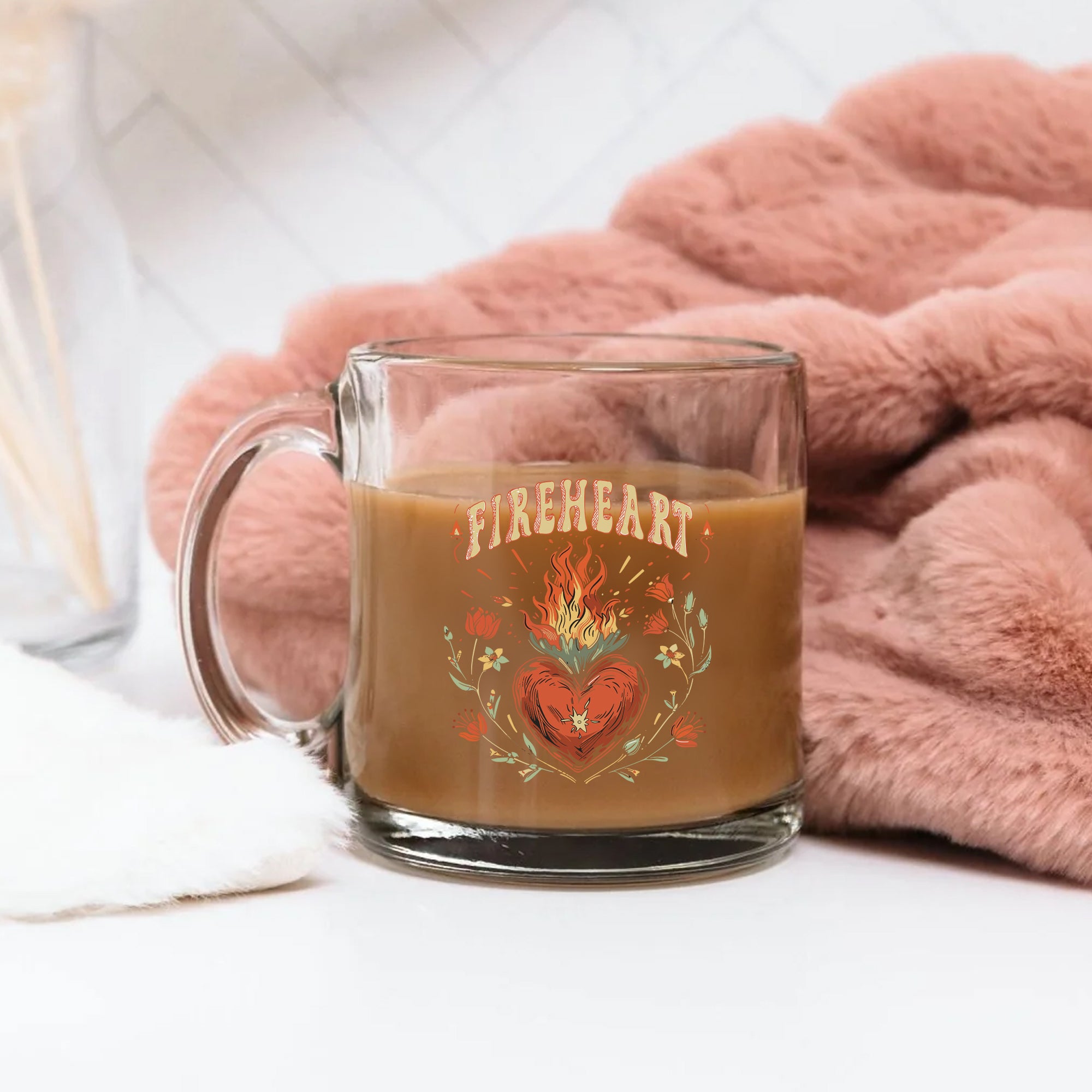 Fireheart Beer Glass, Fantasy Sword Beer Glass, Flame Sword Glass Cup, Throne Of Glass Cup, Book Lover Gift, Fantasy Pub Glass, BGVLR08