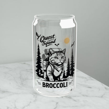 Onyx Storm Inspired Glass Tumbler, Quest Squad, Broccoli, Iced Coffee Cup, Fourth Wing Inspired Merch, Cat Lovers, Romantasy, Bookish Gifts GLVLR12