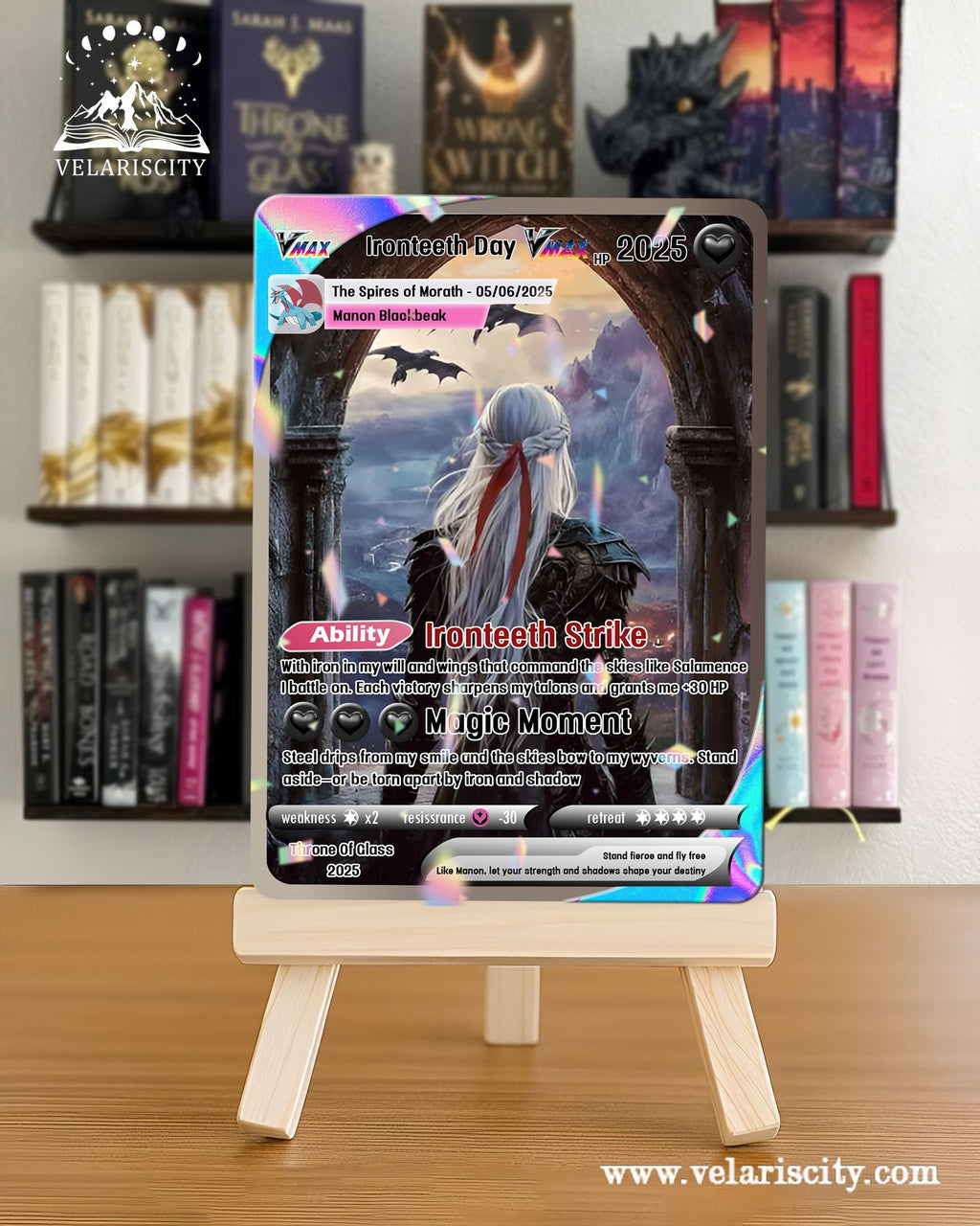 Manon Blackbeak Custom Card, Throne of Glass Fan Art, Irontooth Day Fantasy Collectible Gift, Unique Gift for FansCVLR010
