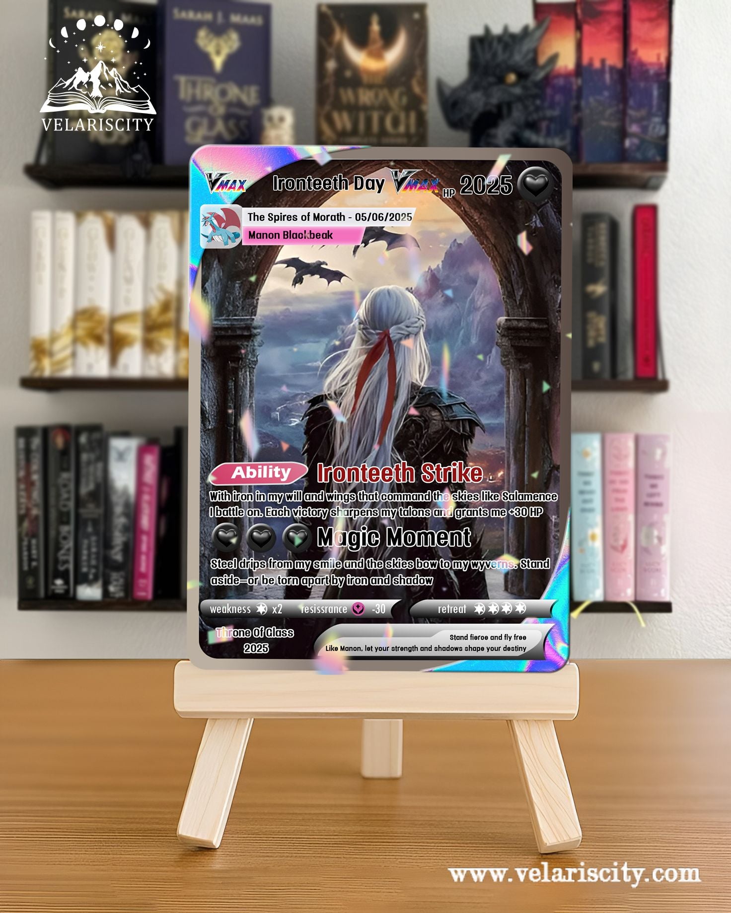 Manon Blackbeak Custom Card, Throne of Glass Fan Art, Irontooth Day Fantasy Collectible Gift, Unique Gift for FansCVLR010