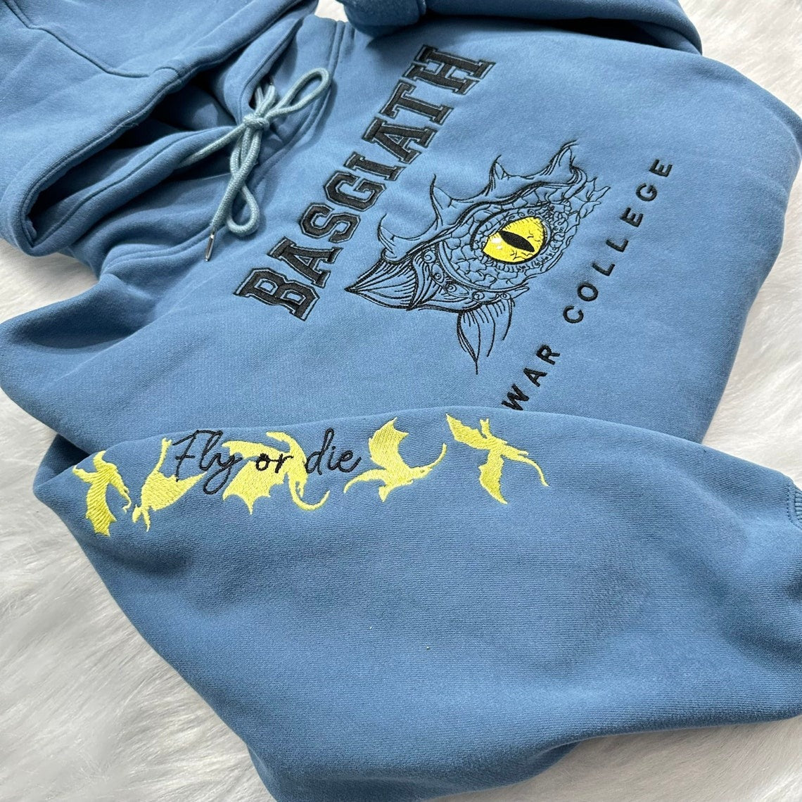 Embroidered Basgiath War College Hoodie, Fourth Wing embroidered, Dragon Rider embroidered, VEMB02