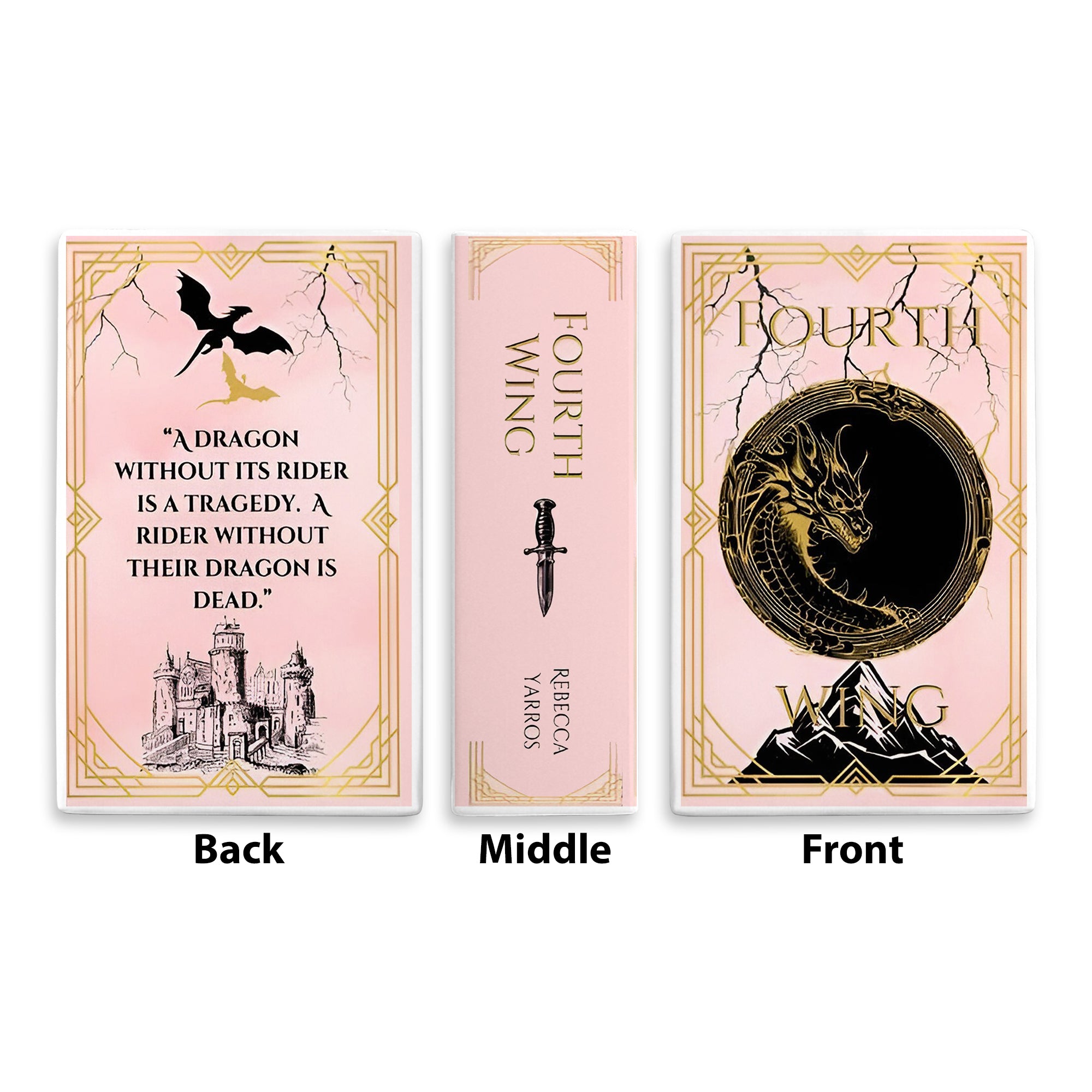 Fourth Wing Ceramic Book Vase, Fantasy Dragon Decor, Book Lover Gift, Bookish Shelf Accent, Romantic Fantasy Home Decoration CVVLR39