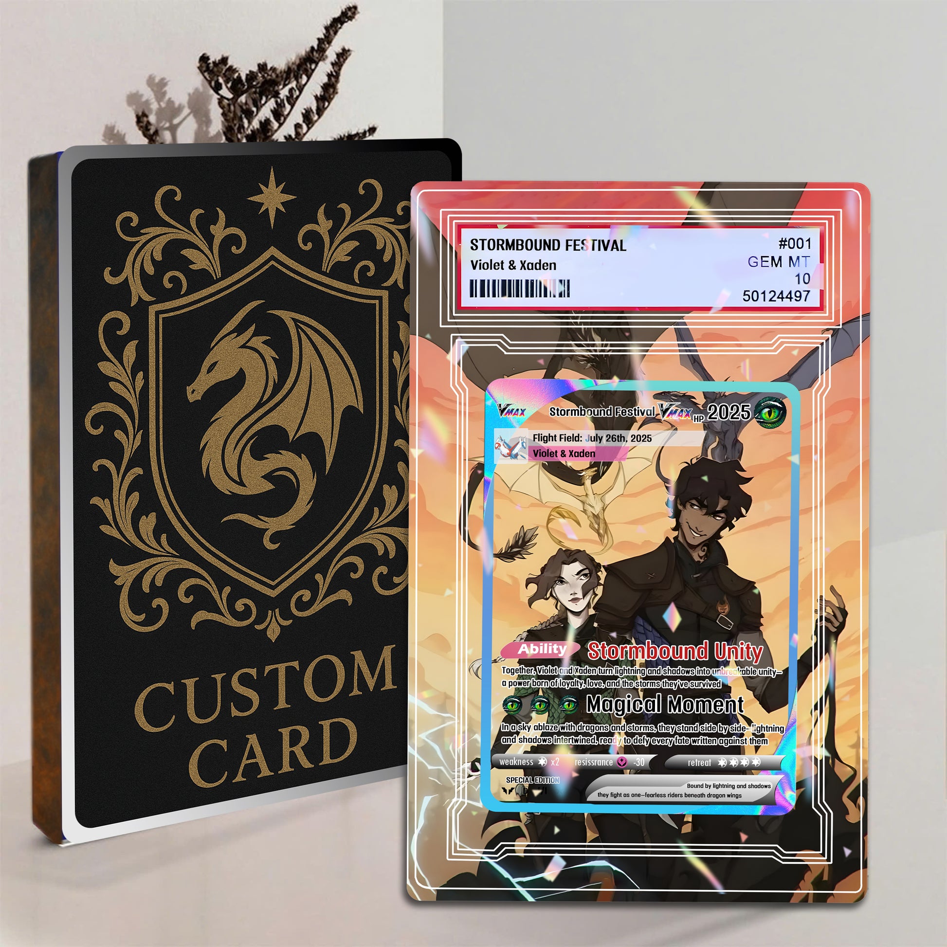 Violet & Xaden Acrylic Block, Fourth Wing Fanart Collectible, Fantasy Couple Gift, Stormbound Festival Desk Display Decor ABVLR10