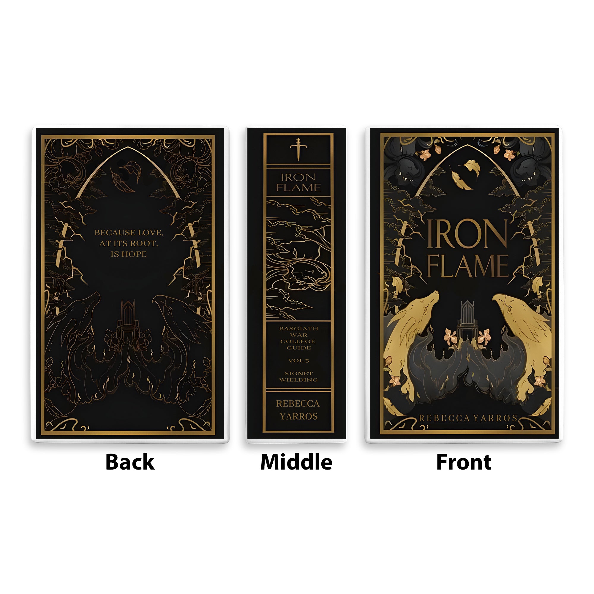 Iron Flame Ceramic Book Vase, Dark Fantasy Dragon Decor, Gothic Aesthetic Gift for Book Lovers and Empyrean Fans CVVRL10