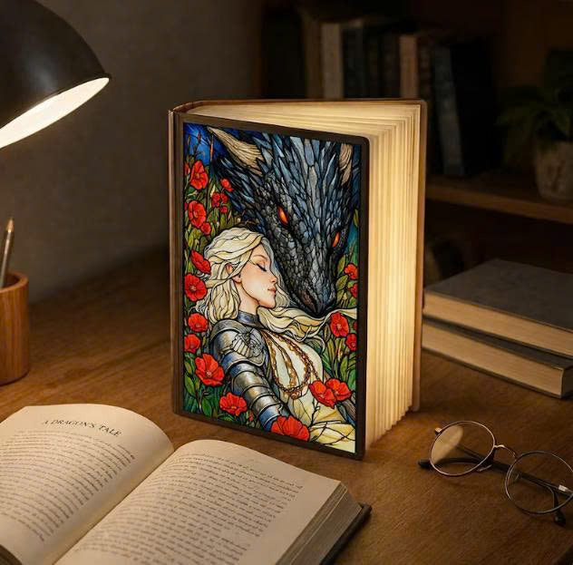 Manon Abraxos Book Lamp, Throne of Glass Night Light, Witch Kingdom Fantasy Decor, Reader Gift for Fans, Mystical Bookish Home Decor BLVLR10