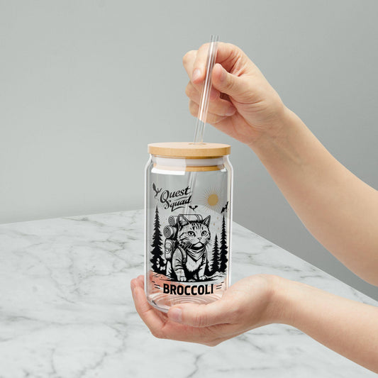 Onyx Storm Inspired Glass Tumbler, Quest Squad, Broccoli, Iced Coffee Cup, Fourth Wing Inspired Merch, Cat Lovers, Romantasy, Bookish Gifts GLVLR12
