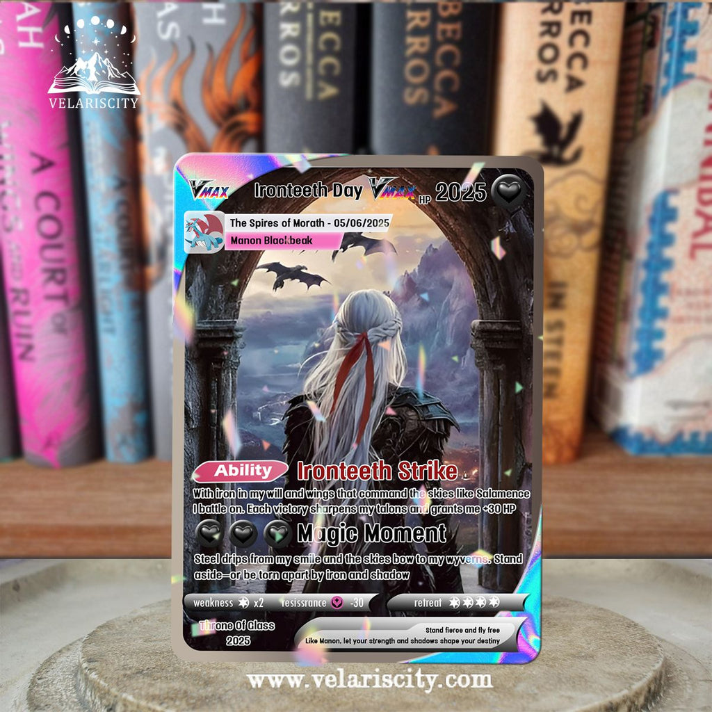 Manon Blackbeak Custom Card, Throne of Glass Fan Art, Irontooth Day Fantasy Collectible Gift, Unique Gift for FansCVLR010