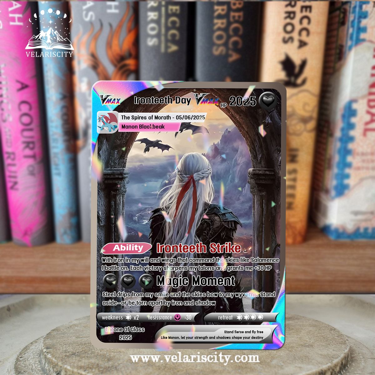 Manon Blackbeak Custom Card, Throne of Glass Fan Art, Irontooth Day Fantasy Collectible Gift, Unique Gift for FansCVLR010
