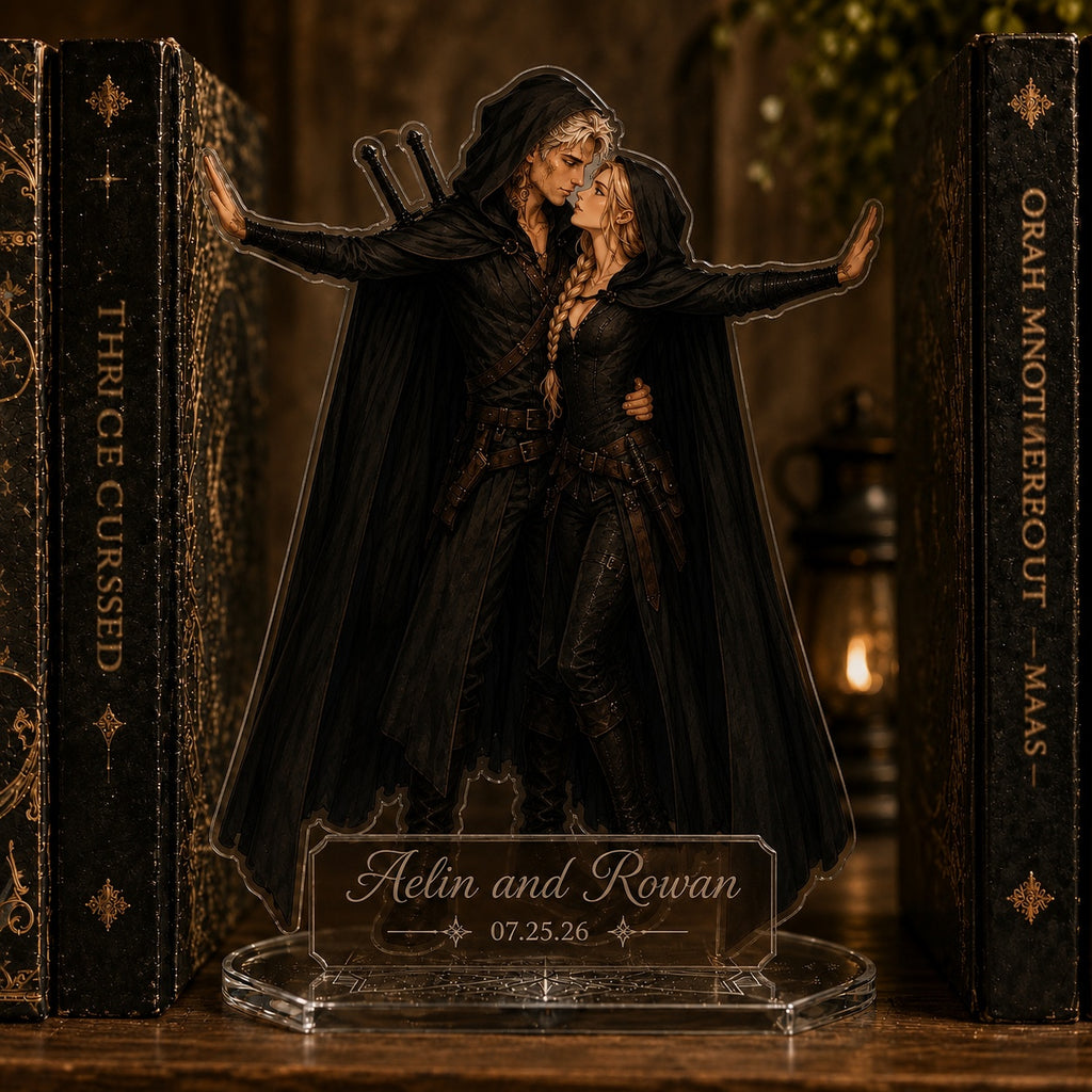 Aelin and Rowan Bookend Standee, Throne of Glass Terrasen Shelf Decor, Fireheart Queen Acrylic Display, Fantasy Book Lover Gift, Book Decor. BSVLAR10