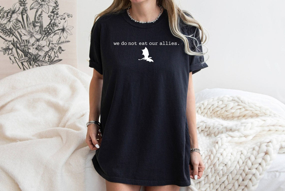 We Do Not Eat Our Allies Comfort Colors Shirt, Fourth Wing Shirt, Basgiath War College Shirt. CFVLR07