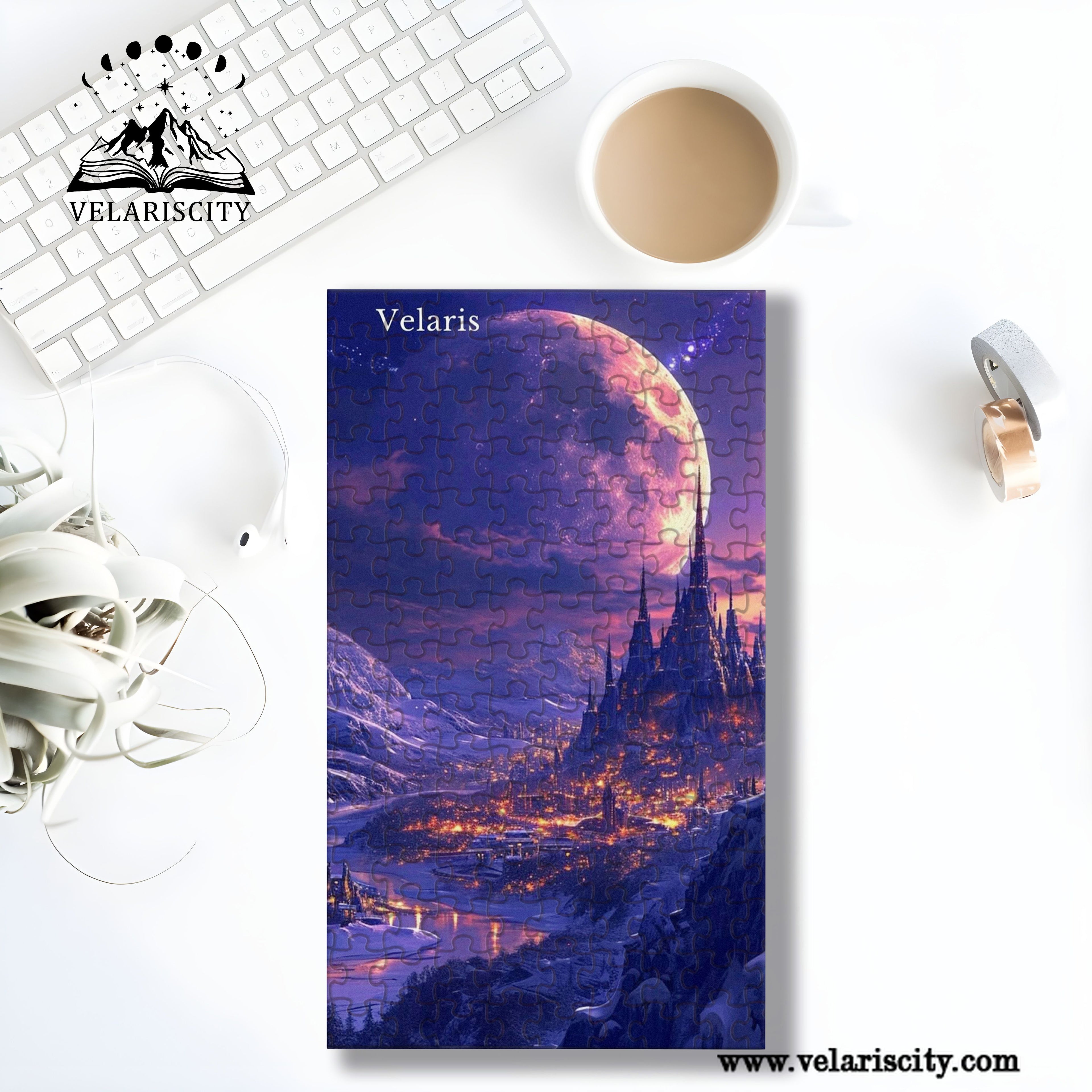 ACOTAR Velaris Puzzle, City of Starlight Night Court Scene, Wooden Jigsaw Fantasy Bookish Gift PVLR10