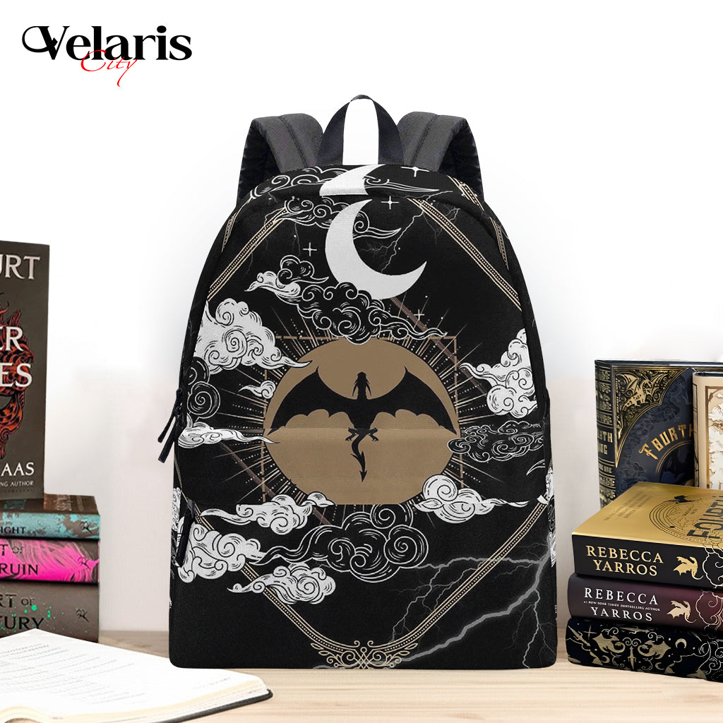 Fourth Wing Dragon Rider Backpack, Fantasy Night Sky Design, Book Lover Gift BPVLR59