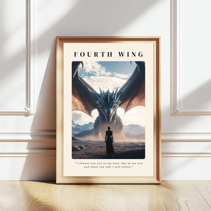 Fourth Wing Art Print - Basgiath War College Dragon Rider wall Decor Bookish Art Booknook Kit Book Lovers VLRP10