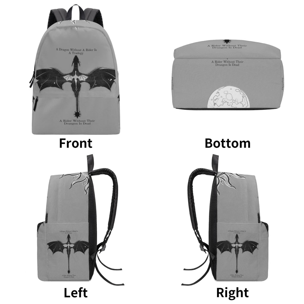 Fourth Wing Backpack, Dragon and Rider Quote, A Dragon Without A Rider Is A Tragedy, Fantasy Book Bag BPVLR10