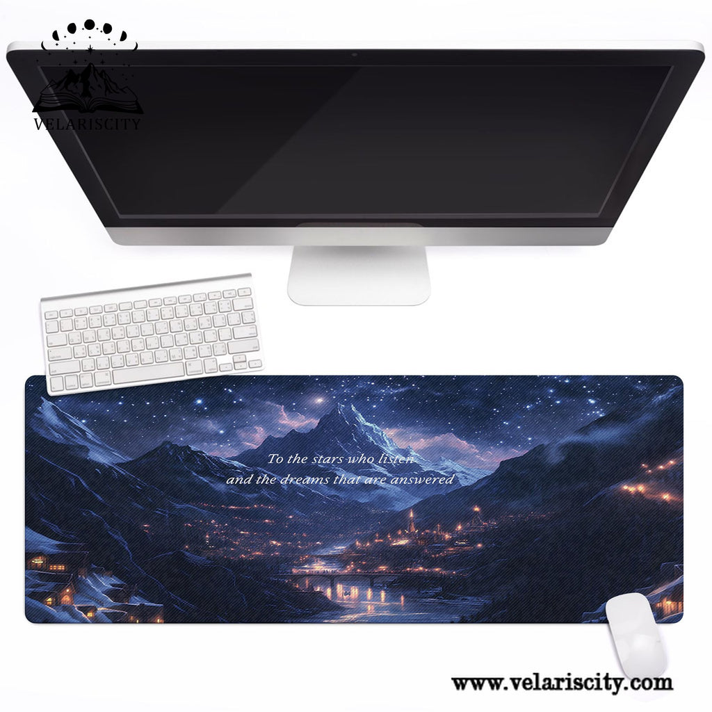 ACOTAR Desk Mat, To the Stars Who Listen Quote, Velaris Night Court Mouse Pad DMVLR37