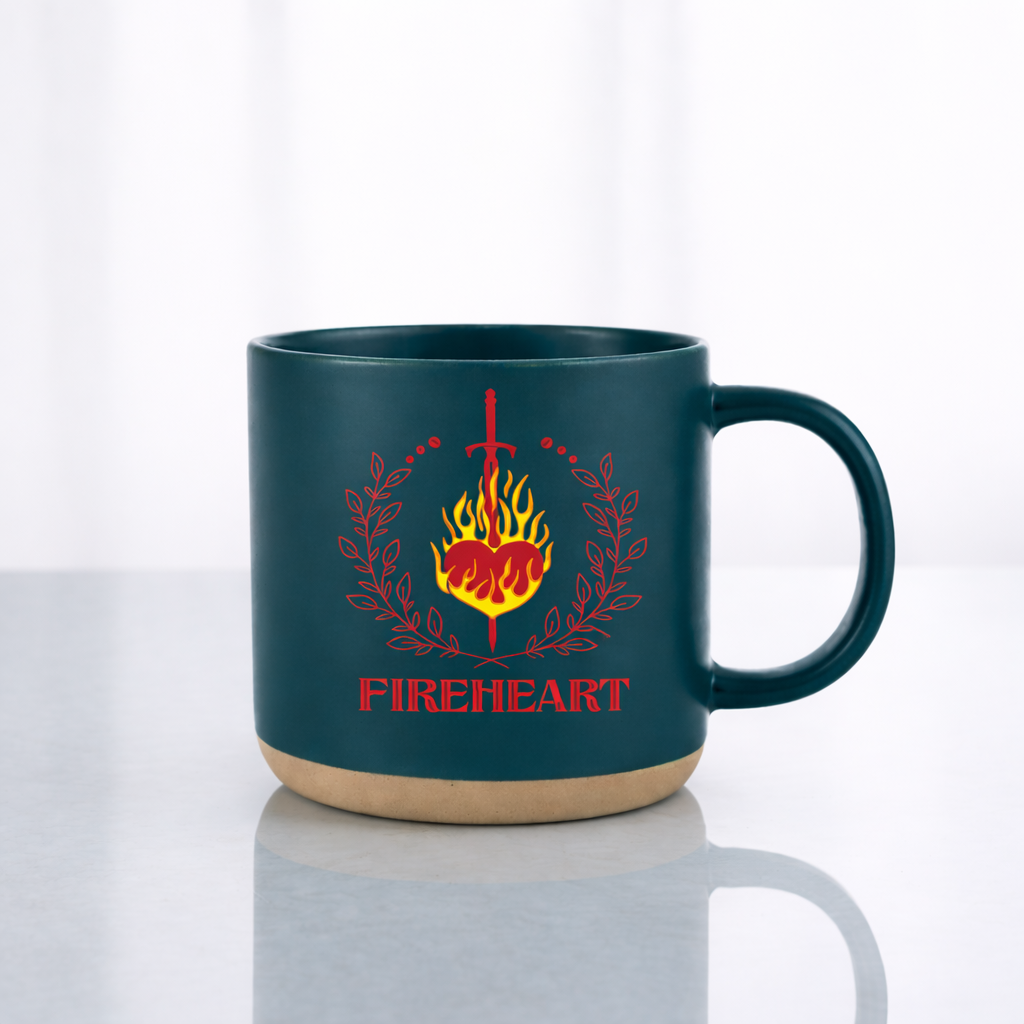 Fireheart Pottery Mug, Throne of Glass Inspired Ceramic Coffee Cup, Fantasy Bookish Mug, Reader Gift for Sarah J Maas Fans PMVLR30