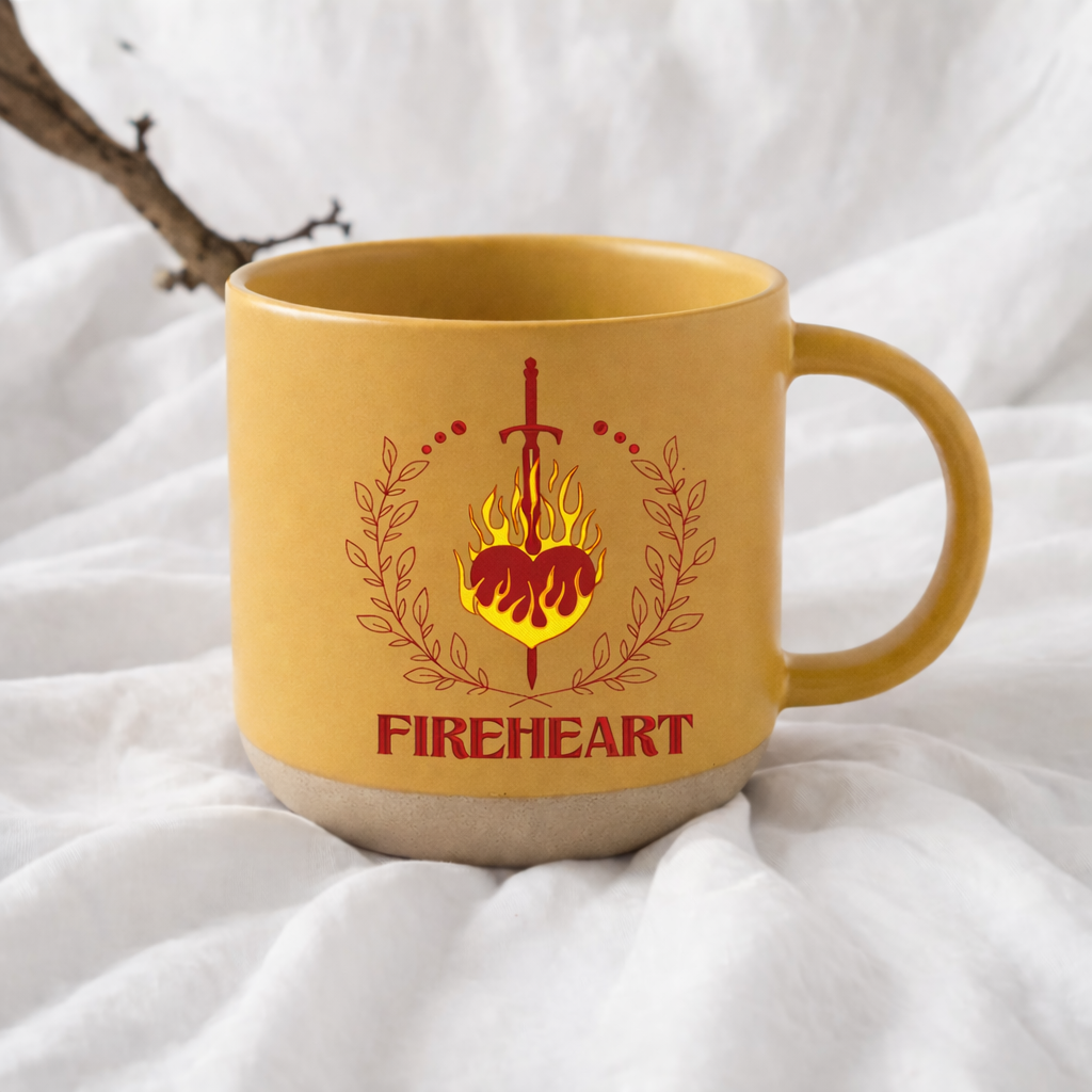 Fireheart Pottery Mug, Throne of Glass Inspired Ceramic Coffee Cup, Fantasy Bookish Mug, Reader Gift for Sarah J Maas Fans PMVLR30