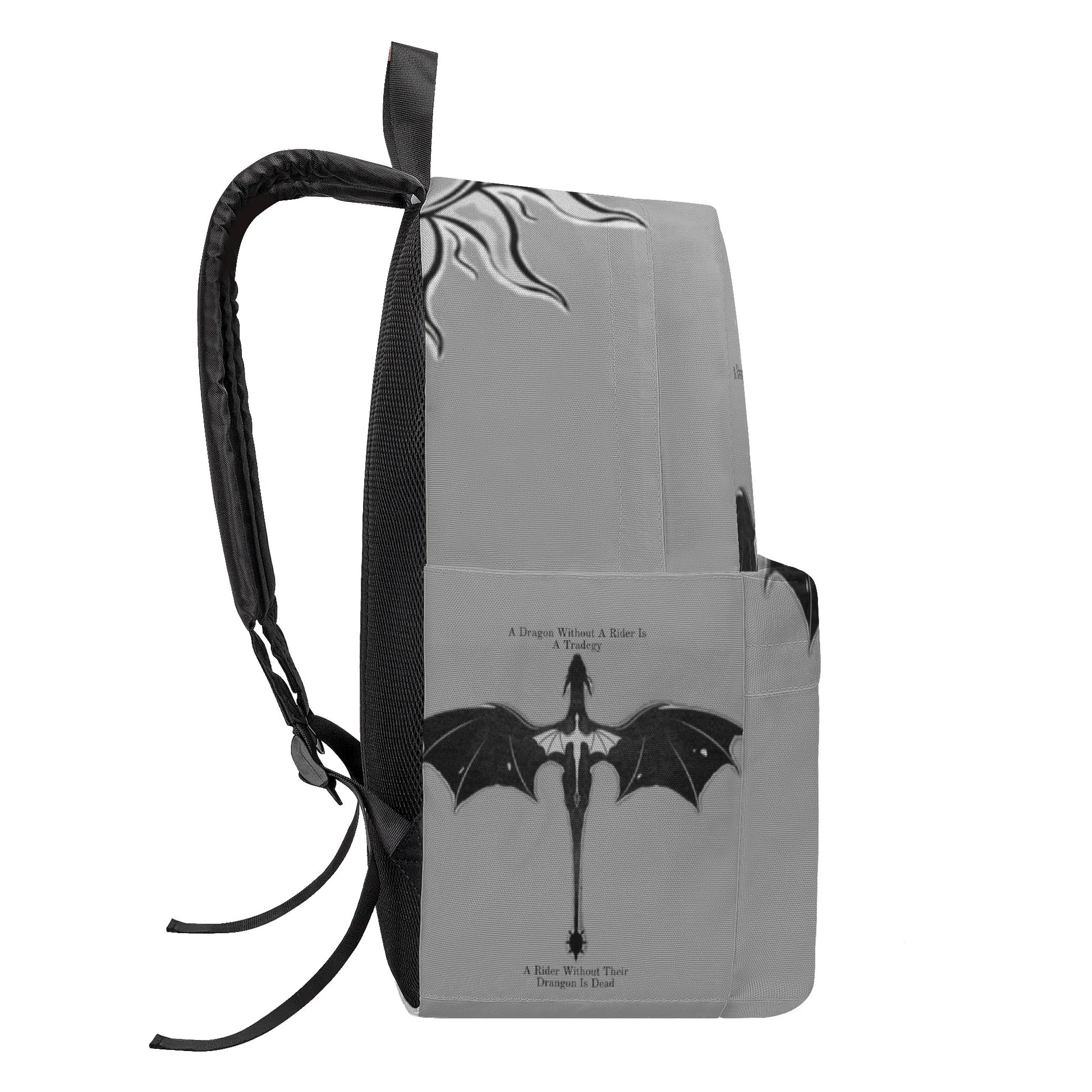 Fourth Wing Backpack, Dragon and Rider Quote, A Dragon Without A Rider Is A Tragedy, Fantasy Book Bag BPVLR10
