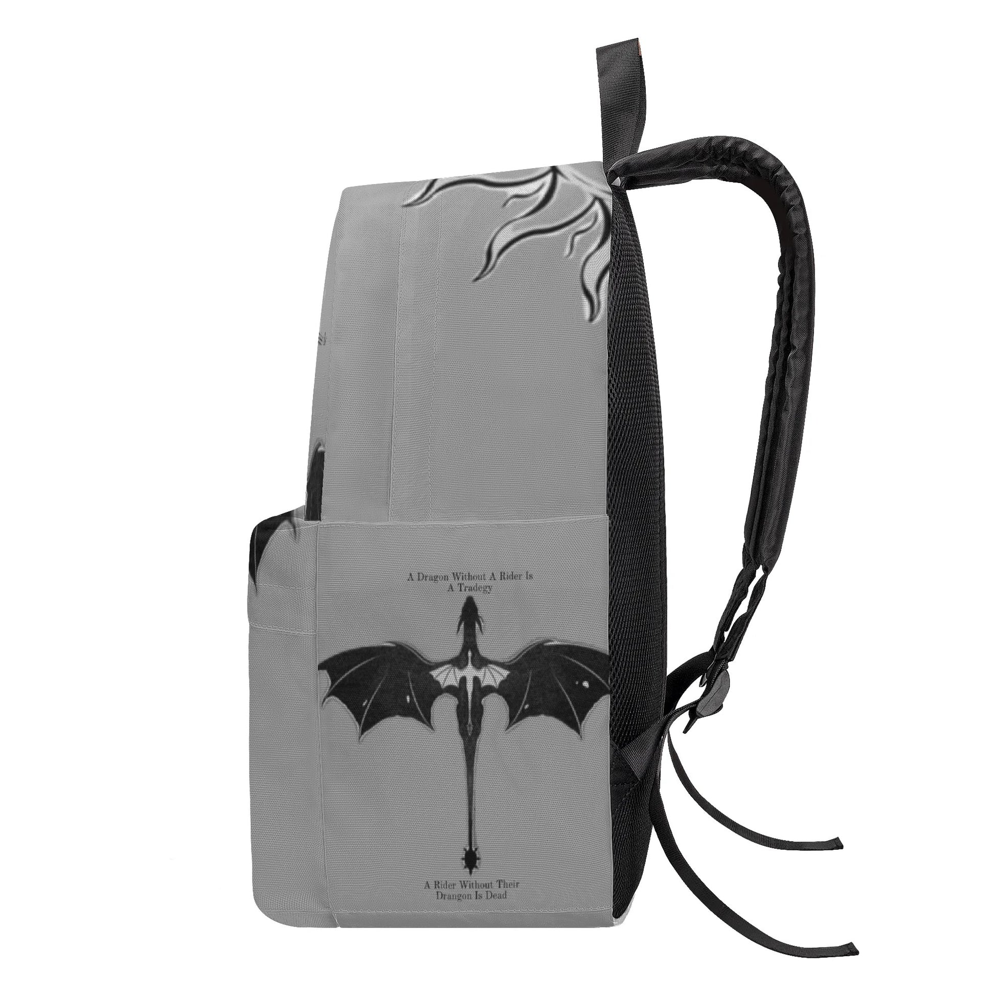 Fourth Wing Backpack, Dragon and Rider Quote, A Dragon Without A Rider Is A Tragedy, Fantasy Book Bag BPVLR10