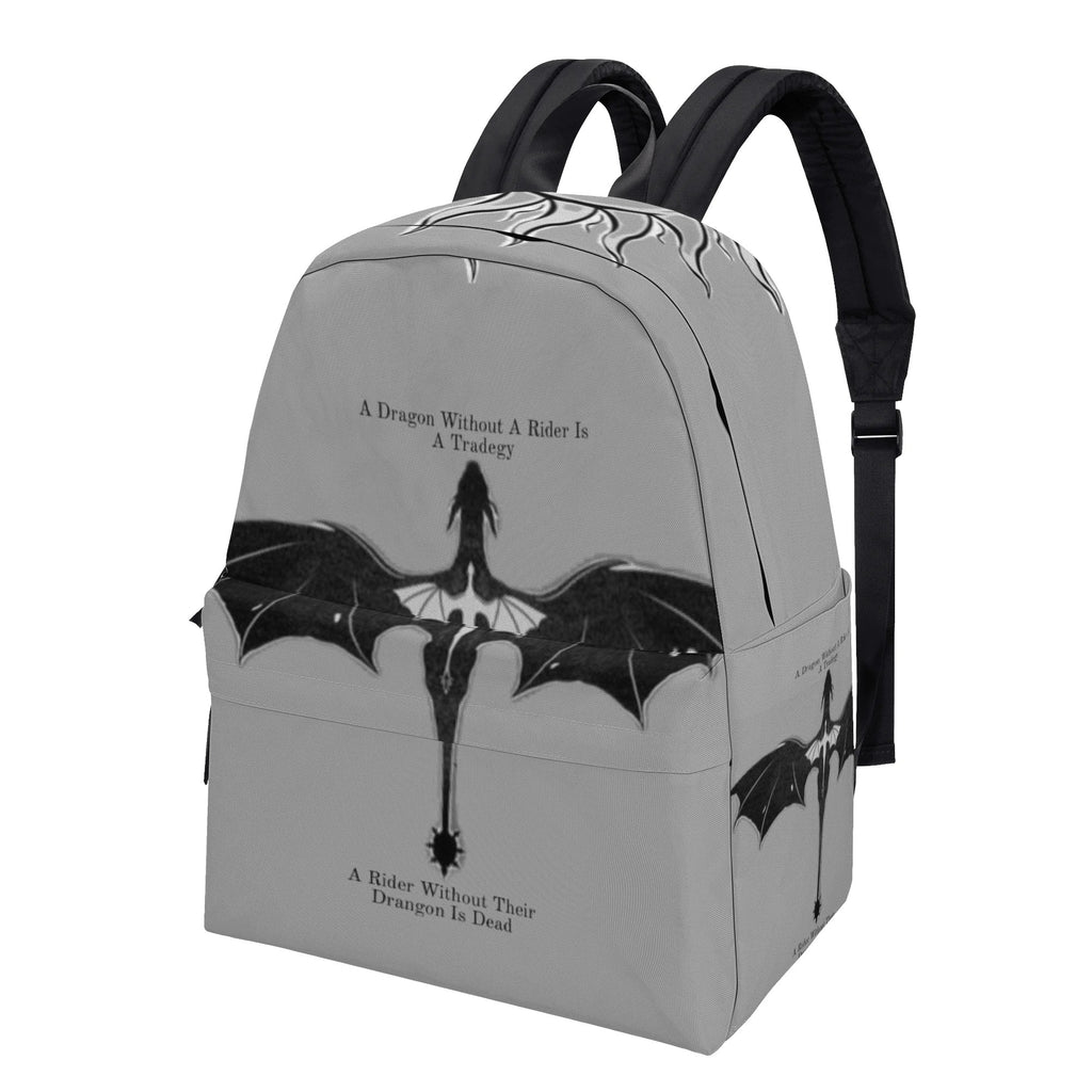 Fourth Wing Backpack, Dragon and Rider Quote, A Dragon Without A Rider Is A Tragedy, Fantasy Book Bag BPVLR10