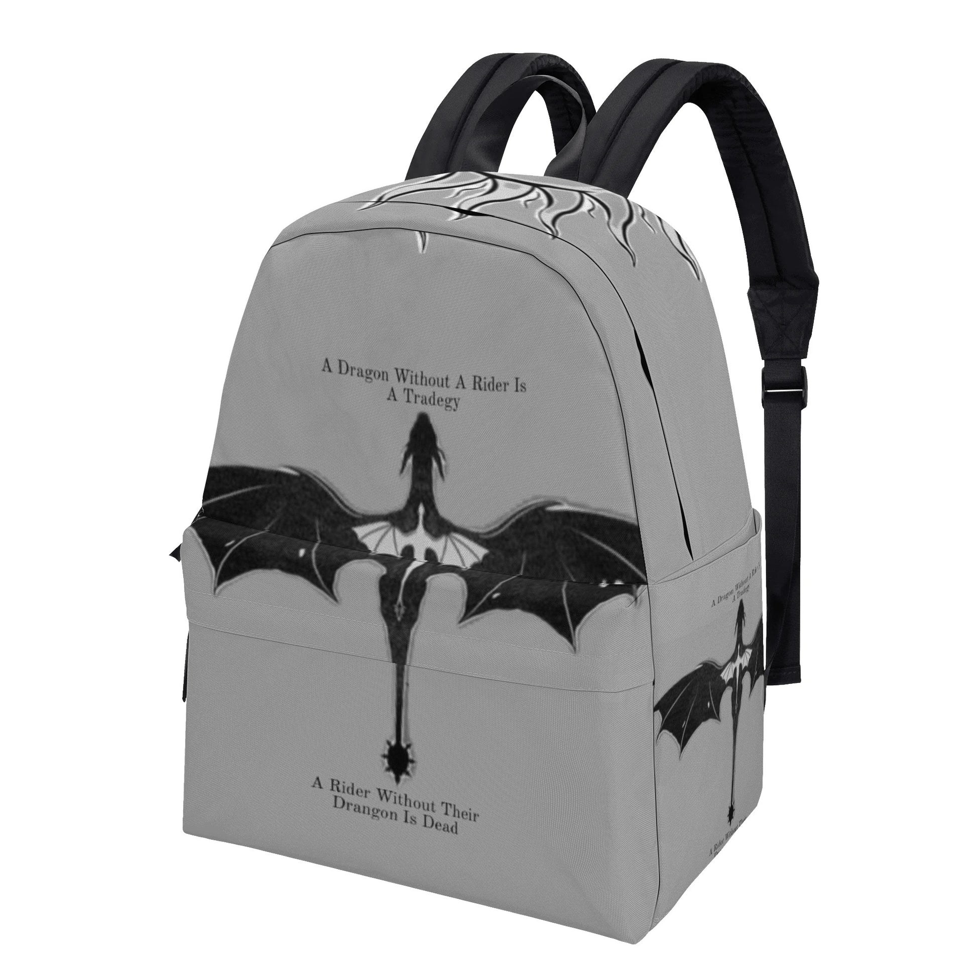 Fourth Wing Backpack, Dragon and Rider Quote, A Dragon Without A Rider Is A Tragedy, Fantasy Book Bag BPVLR10