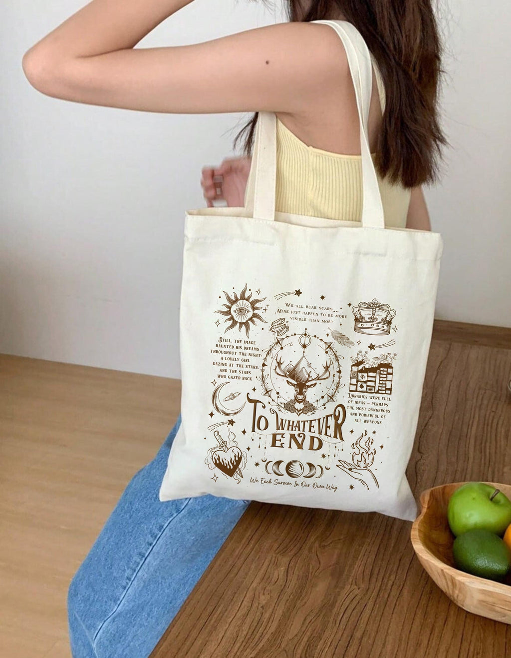 To Whatever End Tote, Bookish Tote, Fireheart Sweatshirt, Throne of Glass, Throne of Glass Merch, Throne of Glass Sweatshirt,Gift for Reader TBVLR08