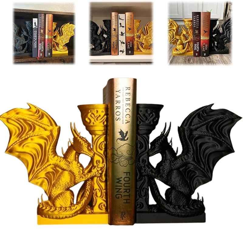 Weird Dragon Bookend, 3D Printed Dragon Bookend, Indispensable Bookshelf Decoration For Fantasy Lovers