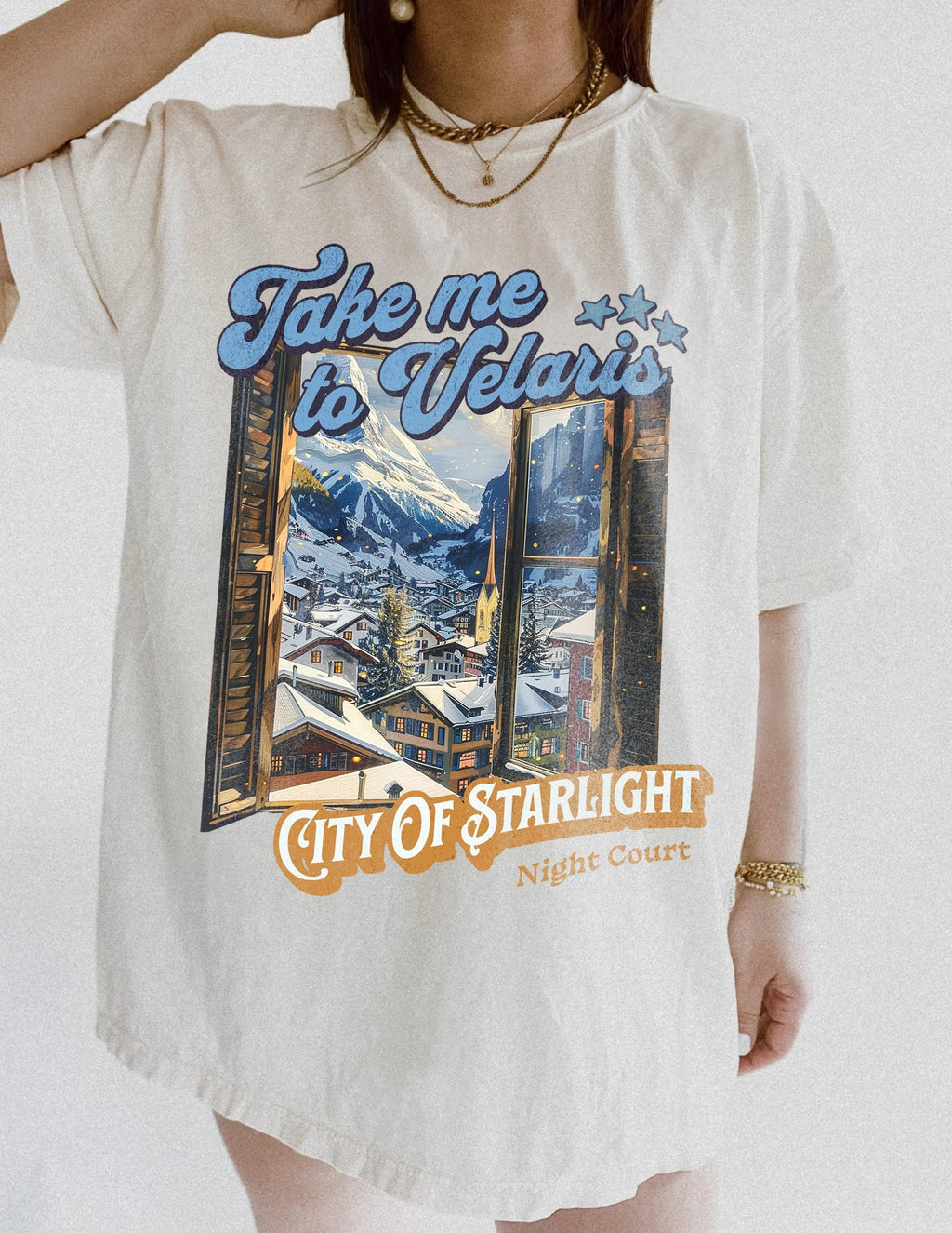 Take Me To Velaris Comfort Colors T-Shirt-  Night Court ACOTAR Shirt House Of Wind Rhysand Feyre Nesta Cassian Licensed Sarah J Maas Merch Bookish T-Shirt CFVLR62