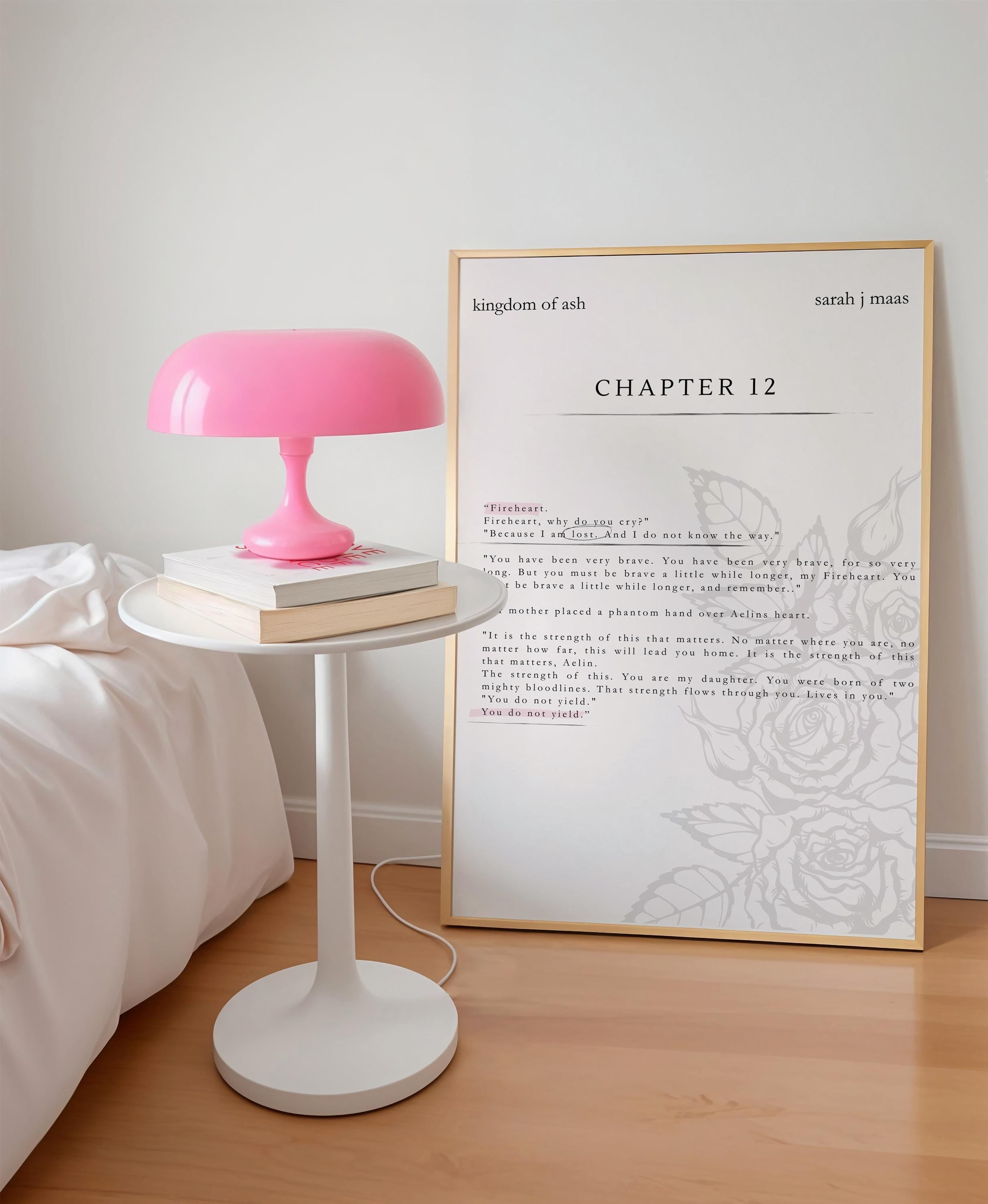 Fireheart Poster, Throne of Glass Quote Poster, Kingdom of Ash Wall Art, Aelin Galathynius Print, Sarah J Maas Poster, Fantasy Book Quote, Bookish Wall Decor VLRP31