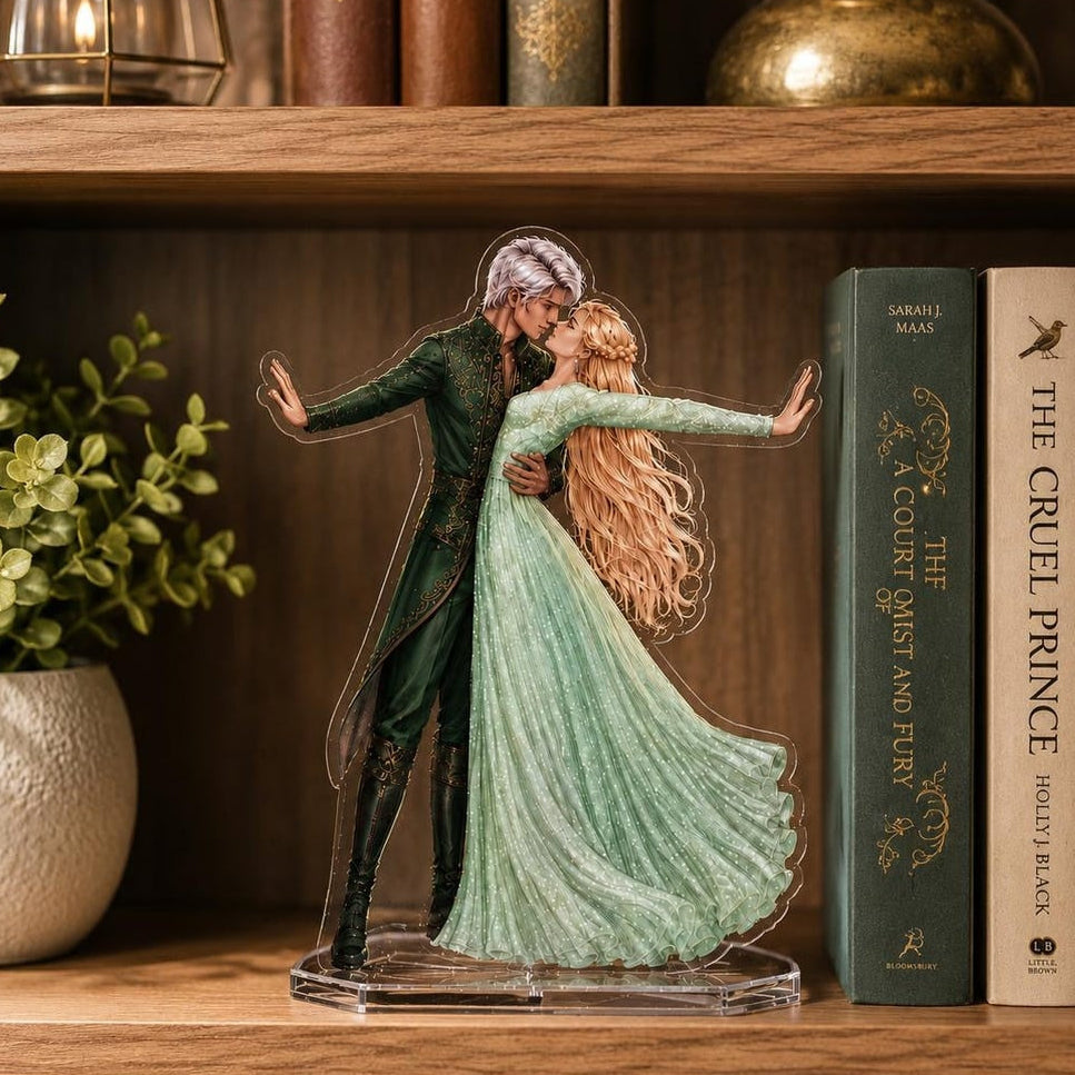 Aelin and Rowan Bookend Standee, Throne of Glass Inspired Acrylic Bookshelf Decor, Fantasy Romance Book Lover Gift, Terrasen Shelf Display. BSVLAR11