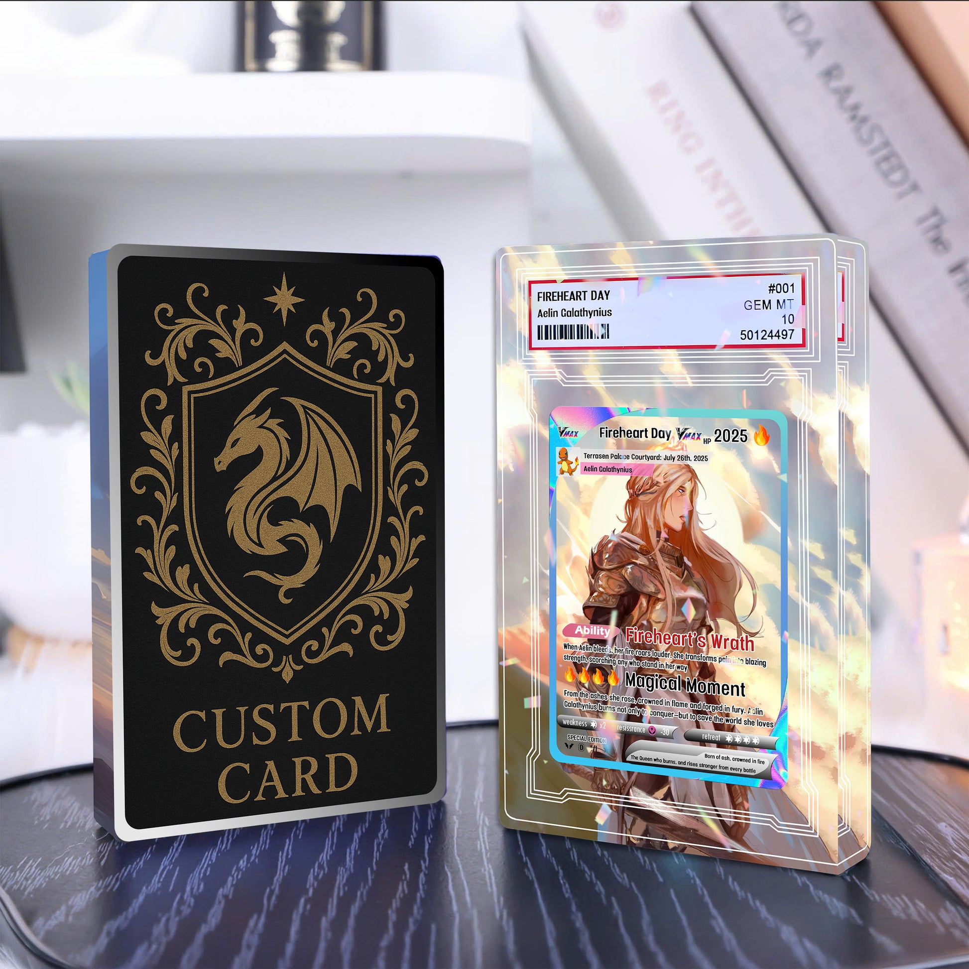 Aelin Galathynius Acrylic Block, Throne of Glass Acrylic Block, Fireheart Day Collectible Gift, Fantasy Desk Decor for Book Lovers ABVLR11