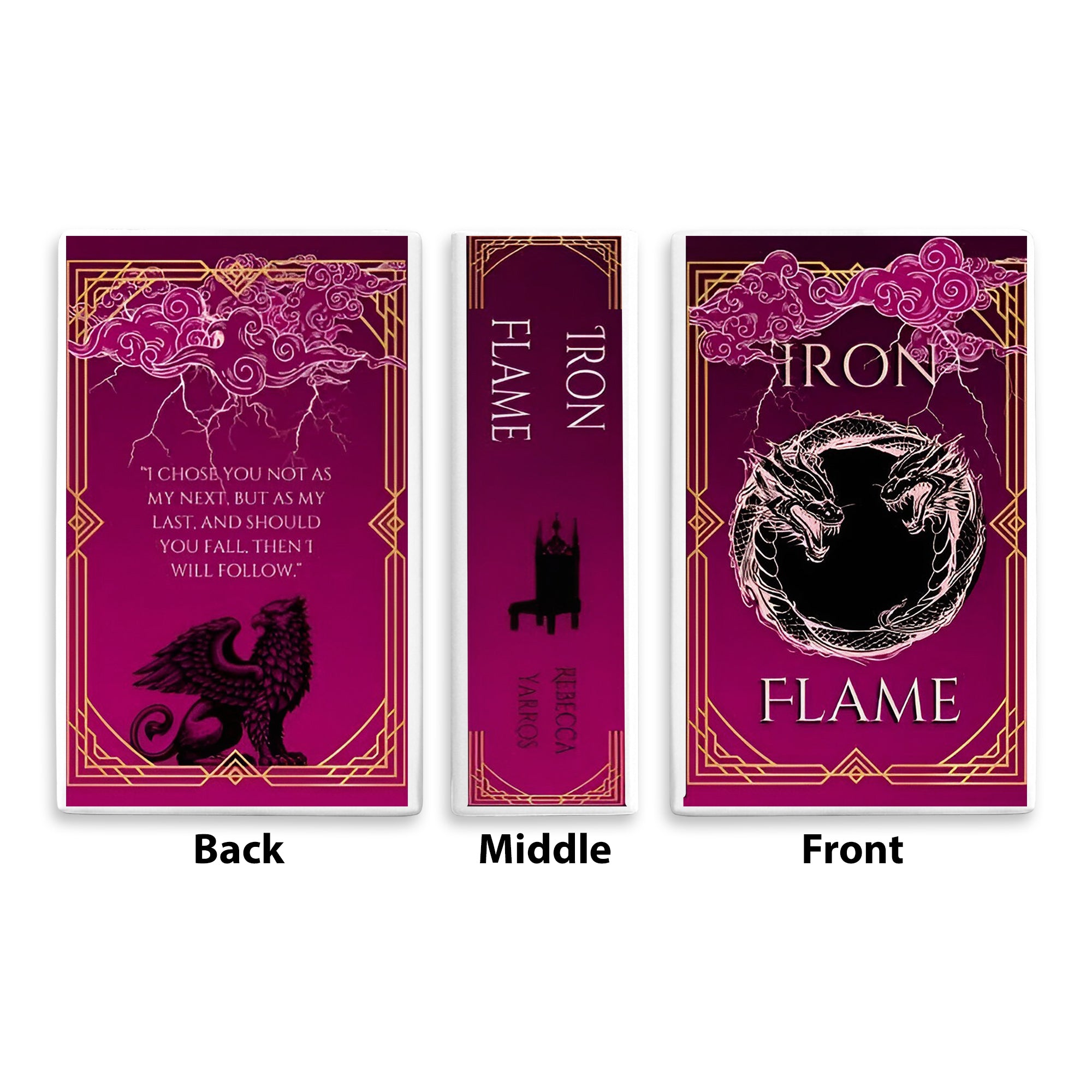 Iron Flame Ceramic Book Vase, Fantasy Dragon Decor, Book Lover Gift, Bookish Shelf Accent, Romantic Fantasy Home Decoration CVVLR40