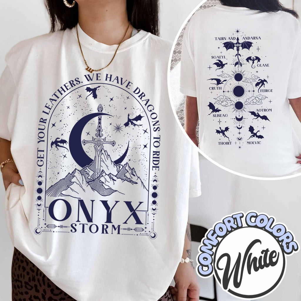 Get Your Leathers We Have Dragons to Ride Comfort Colors Shirt, Onyx Storm Shirt, Gifts for Readers, Fantasy Book Dragon Shirt,Bookish Shirt CFVLR49