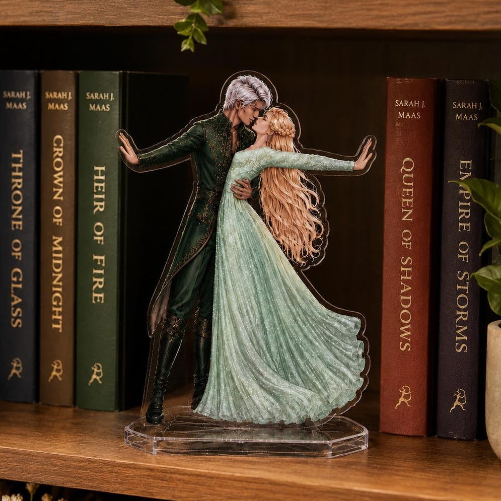 Aelin and Rowan Bookend Standee, Throne of Glass Inspired Acrylic Bookshelf Decor, Fantasy Romance Book Lover Gift, Terrasen Shelf Display. BSVLAR11