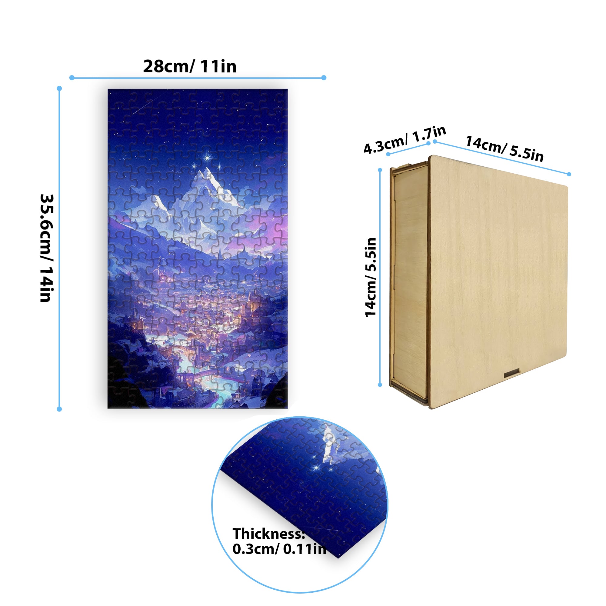 Fantasy Puzzle Velaris ACOTAR, Night Court City of Starlight, Wooden Jigsaw for Book Lovers PVLR11