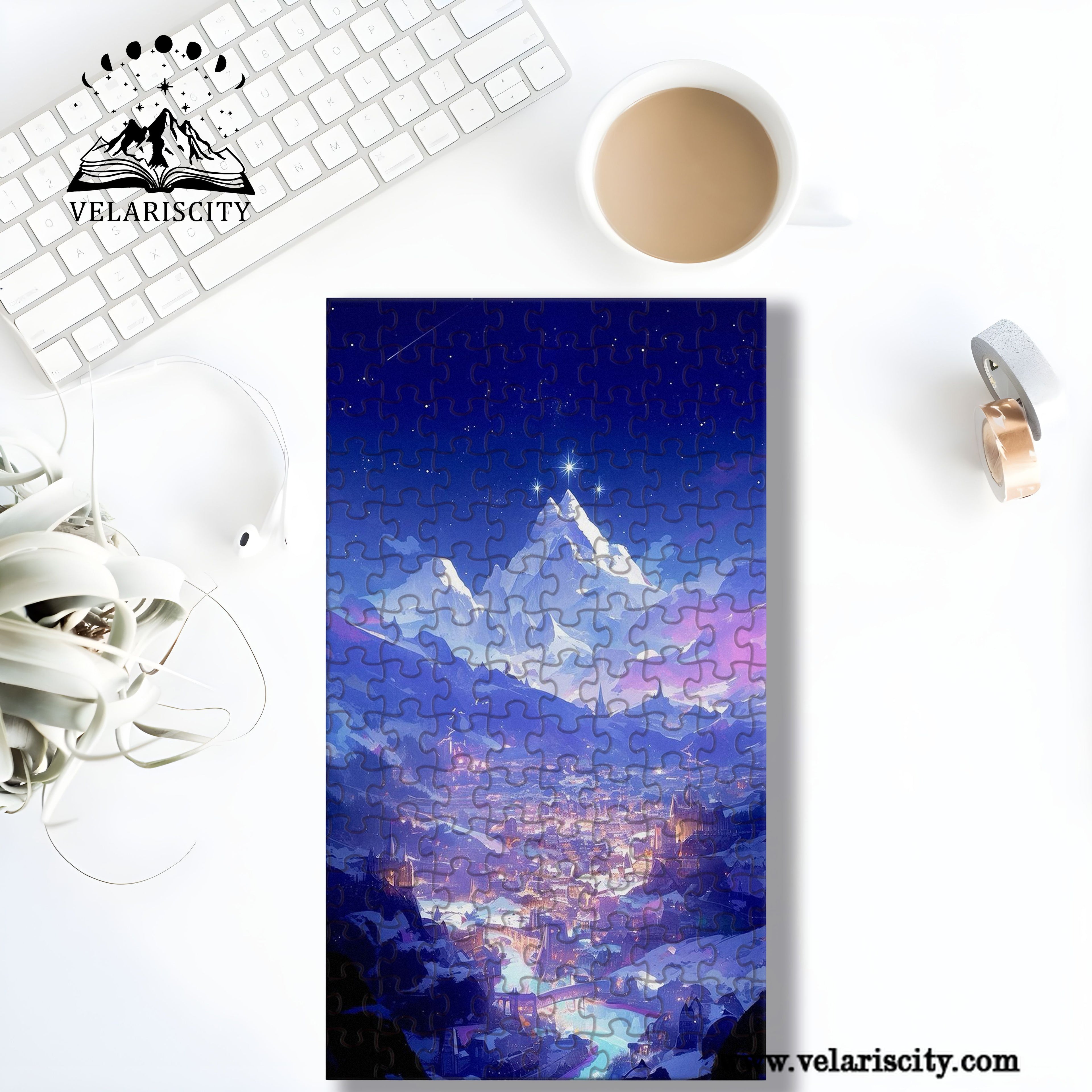 Fantasy Puzzle Velaris ACOTAR, Night Court City of Starlight, Wooden Jigsaw for Book Lovers PVLR11